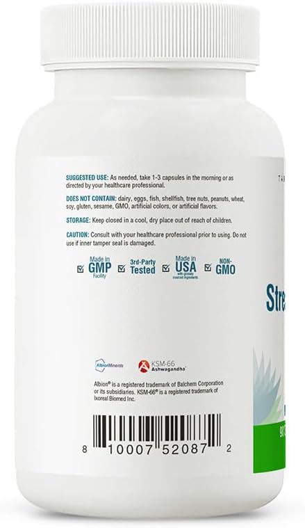 Stress Nutrients Supplement for Healthy Cortisol Regulation (90 capsules)