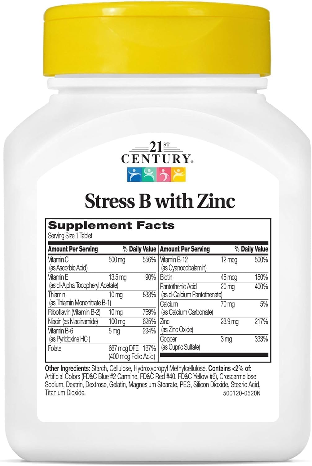 Stress Relief Supplement: Vitamin B with Zinc - 21st Century Formula, 66 Tablets