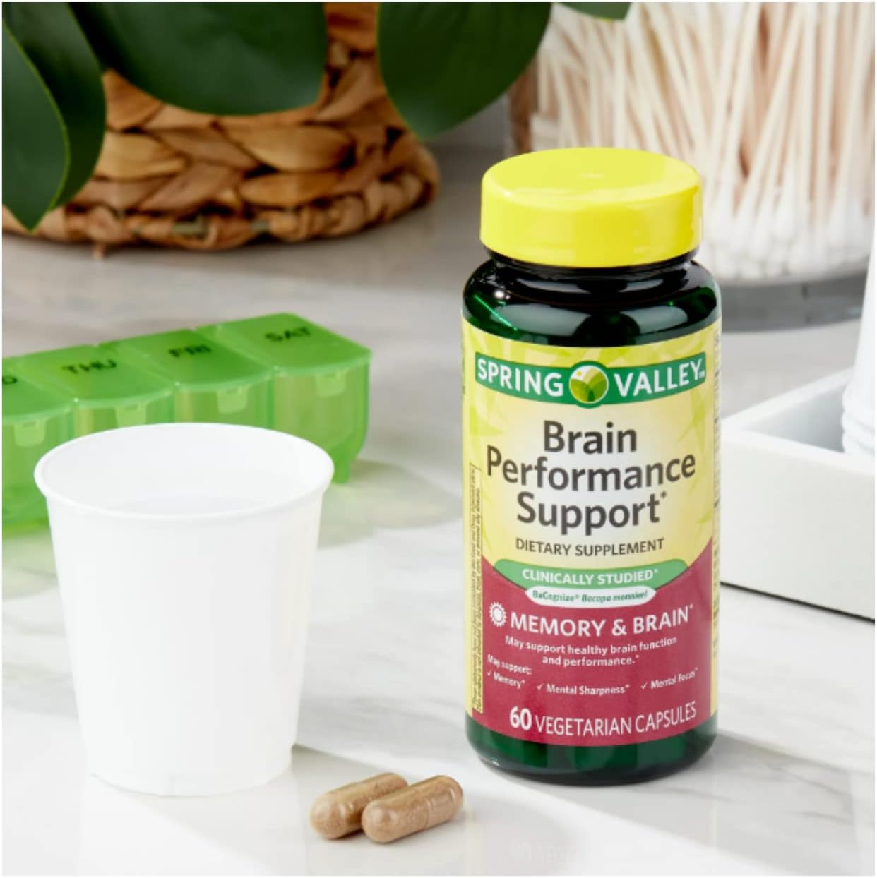 STS Home Spring Valley Brain Performance Support Supplement - 60 Count with Bonus STS Sticker
