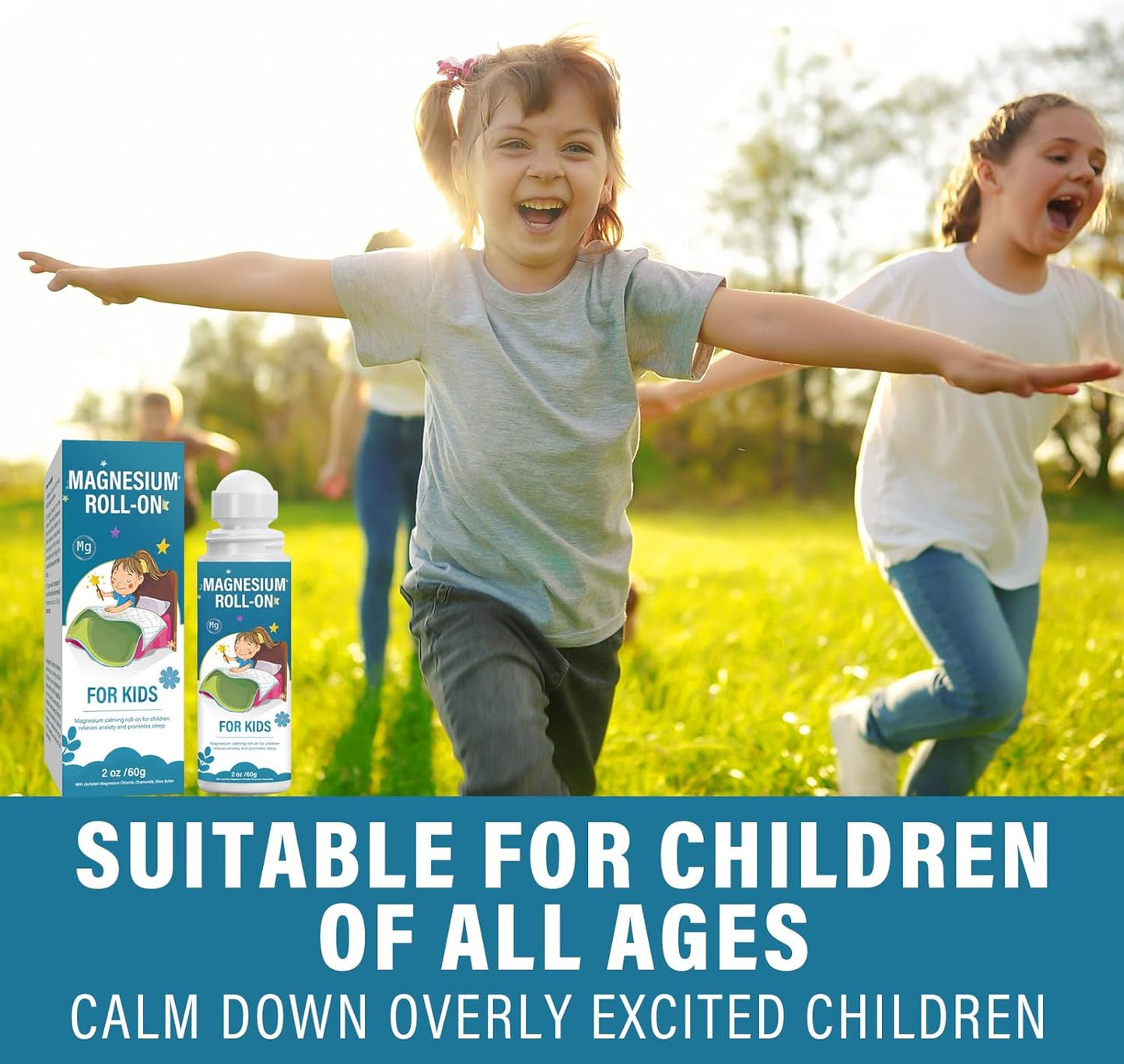 SudopoABAB Kids Magnesium Lotion & Roll-On for Calm Sleep - Natural Topical Cream to Support Balanced Mood and Bedtime Relaxation