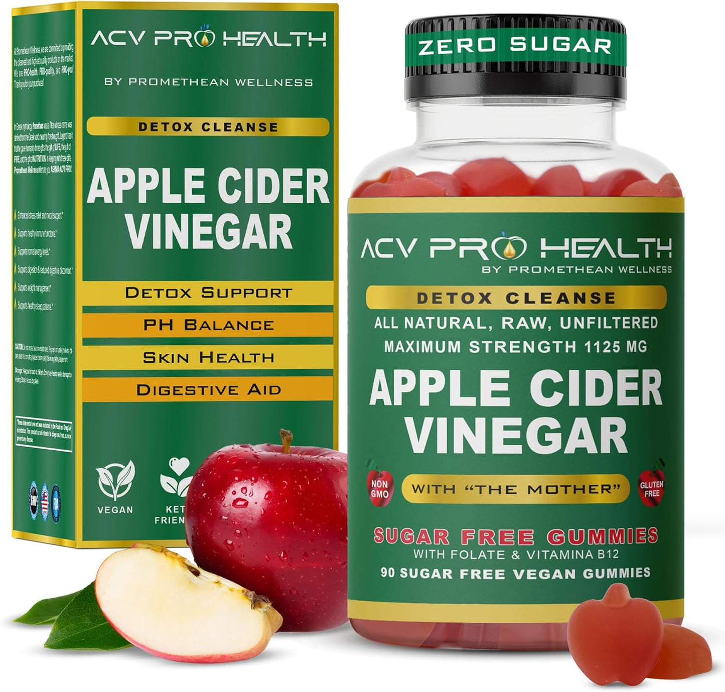 Sugar-Free Apple Cider Vinegar Gummies for Advanced Keto Detox Cleanse - Promethean Wellness