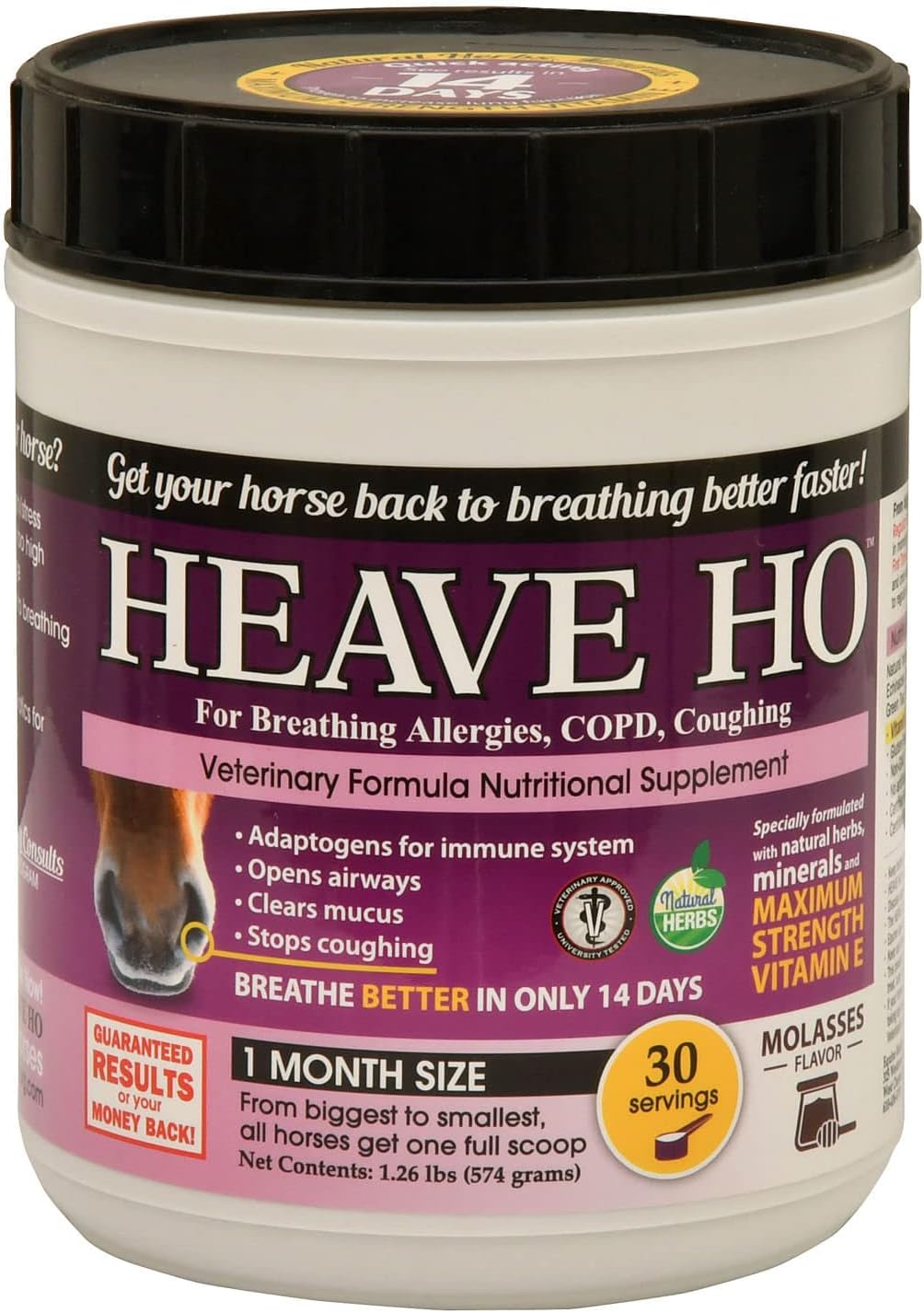 Sugar-Free Apple Heave Ho Horse Nutritional Supplement for Respiratory Health - 30 Servings