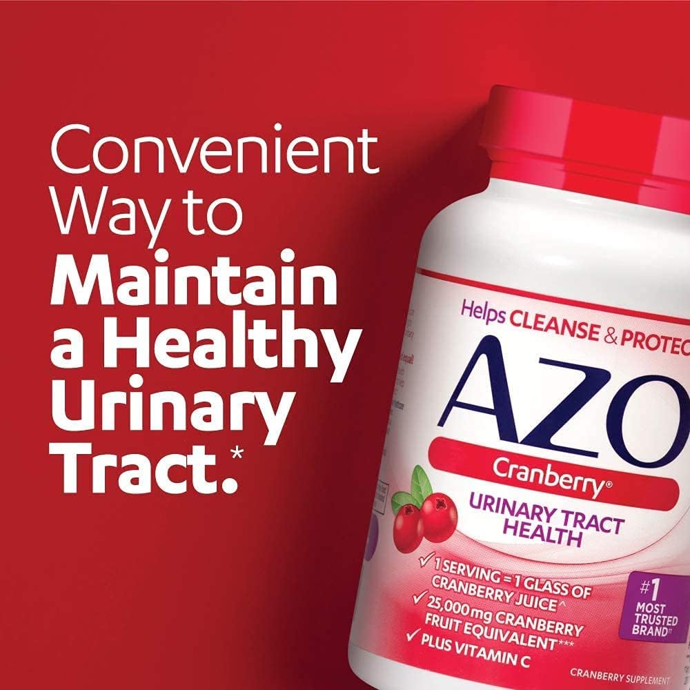 Sugar Free AZO Cranberry Urinary Tract Health Supplement Softgels & Gummies - 100 Softgels & 72 Gummies, Non-GMO, Equivalent to 1 Glass Cranberry Juice per Softgel/Gummy