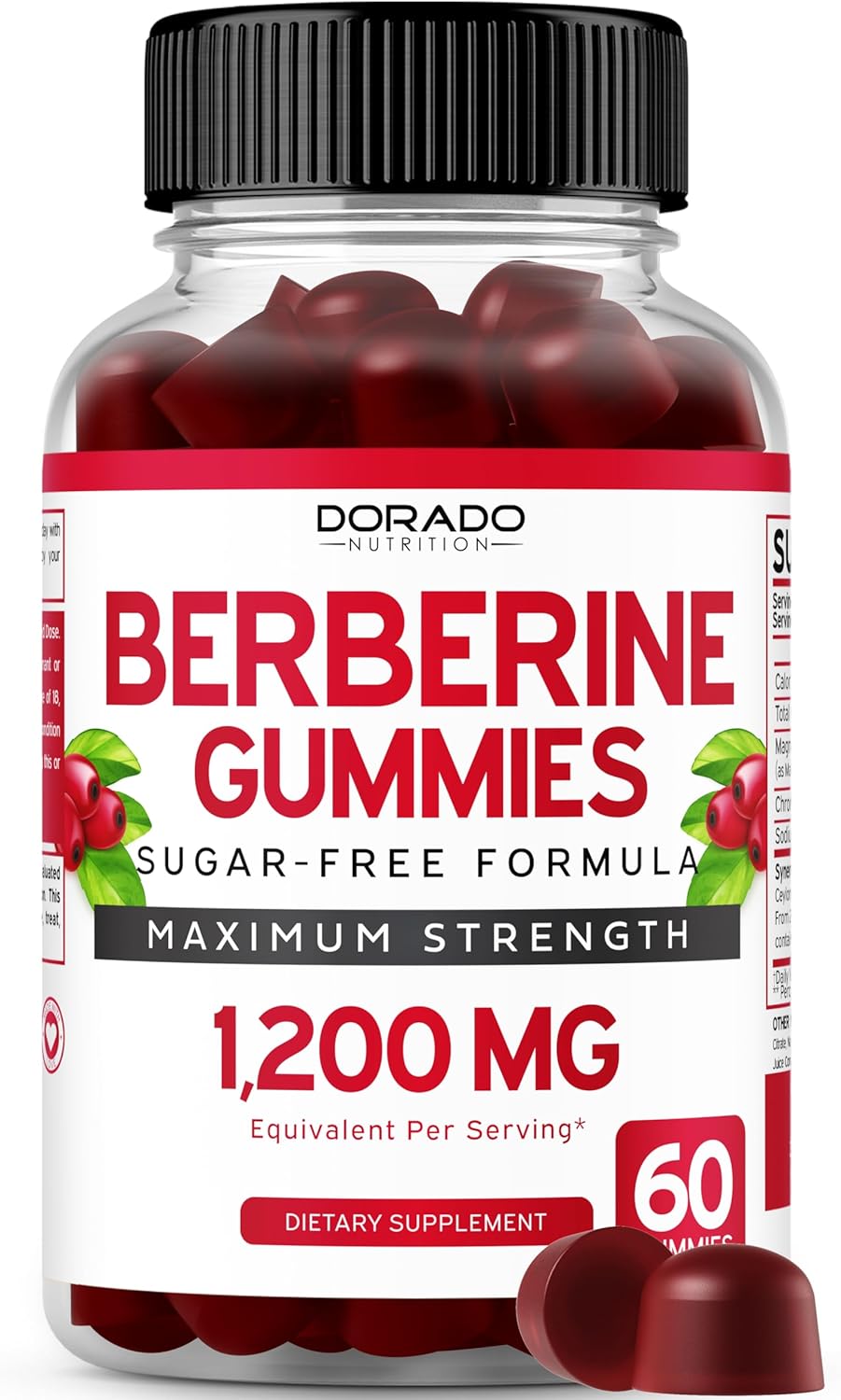Sugar Free Berberine Gummies with Ceylon Cinnamon - 1,200mg GLP1 Supplement - 14 in 1 Formula with ACV, Chromium, Turmeric