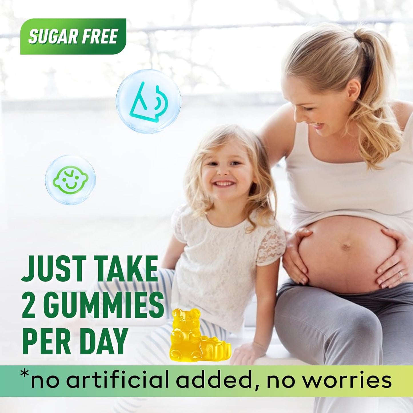 Sugar-Free Calcium Citrate Gummies with Vitamin D3, K2, Magnesium, and Zinc - Bone Support for Women, Elders, and Kids - Natural Pineapple Flavor - 60 Gummies