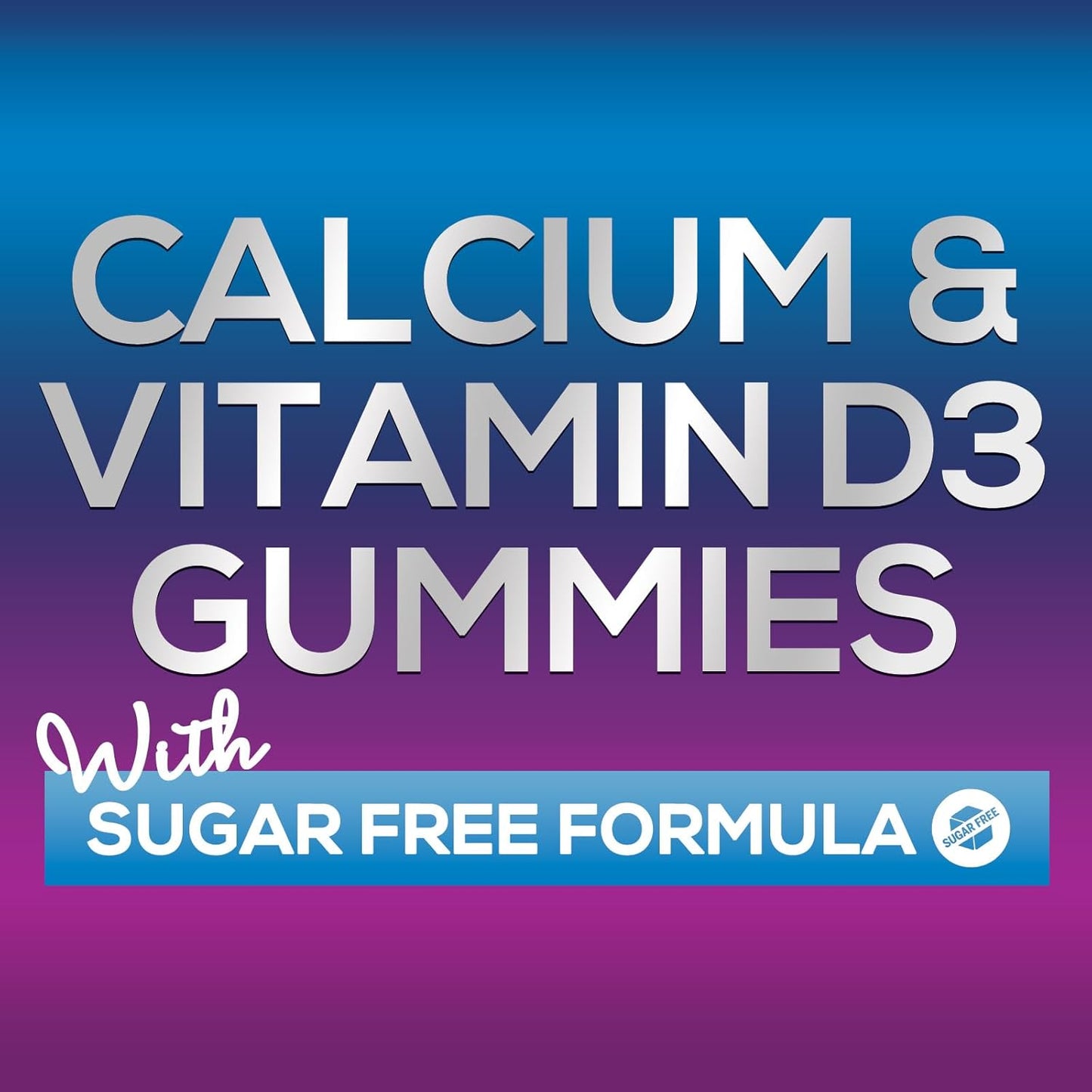 Sugar-Free Calcium Gummy Bites with Vitamin D3 for Bone Health and Immune Support - 60 Berry Flavor Chews, Non-GMO Supplement
