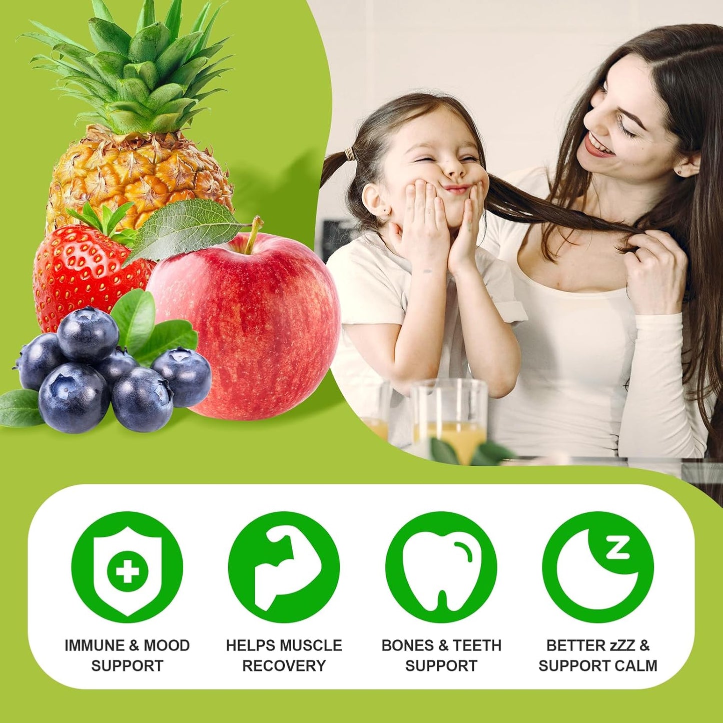 Sugar-Free Calcium Magnesium Zinc Gummies with Vitamin D3 - 60 Count for Bone, Muscle, and Immune Health - Mixed Flavors - High Potency Supplement for Men and Women