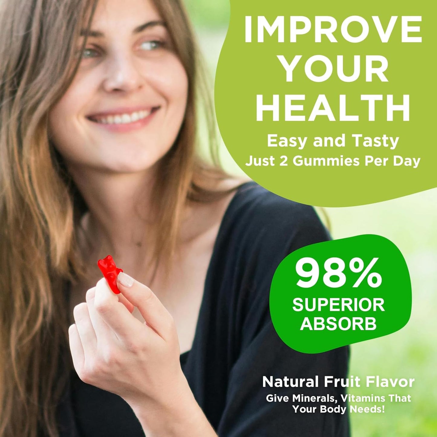 Sugar-Free Calcium Magnesium Zinc Gummies with Vitamin D3 - 60 Count for Bone, Muscle, and Immune Health - Mixed Flavors - High Potency Supplement for Men and Women