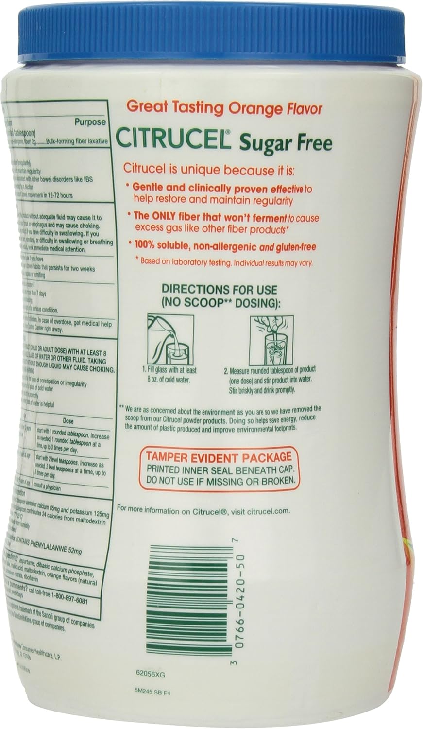 Sugar-Free Citrucel Orange Fiber Therapy Powder - 32 oz (907g)