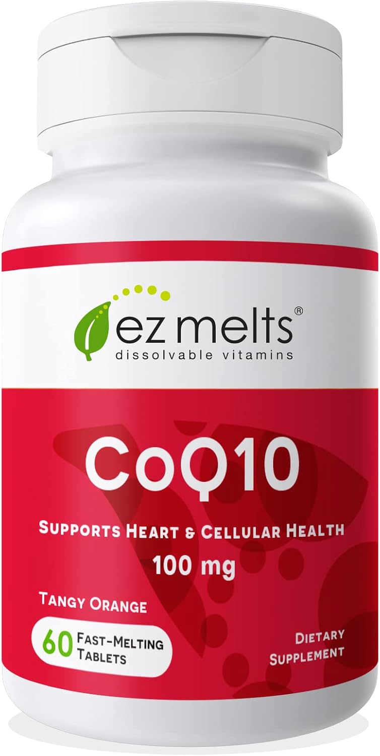 Sugar-Free CoQ10 Supplement 100mg - EZ Melts Dissolvable Tablets for 2 Months