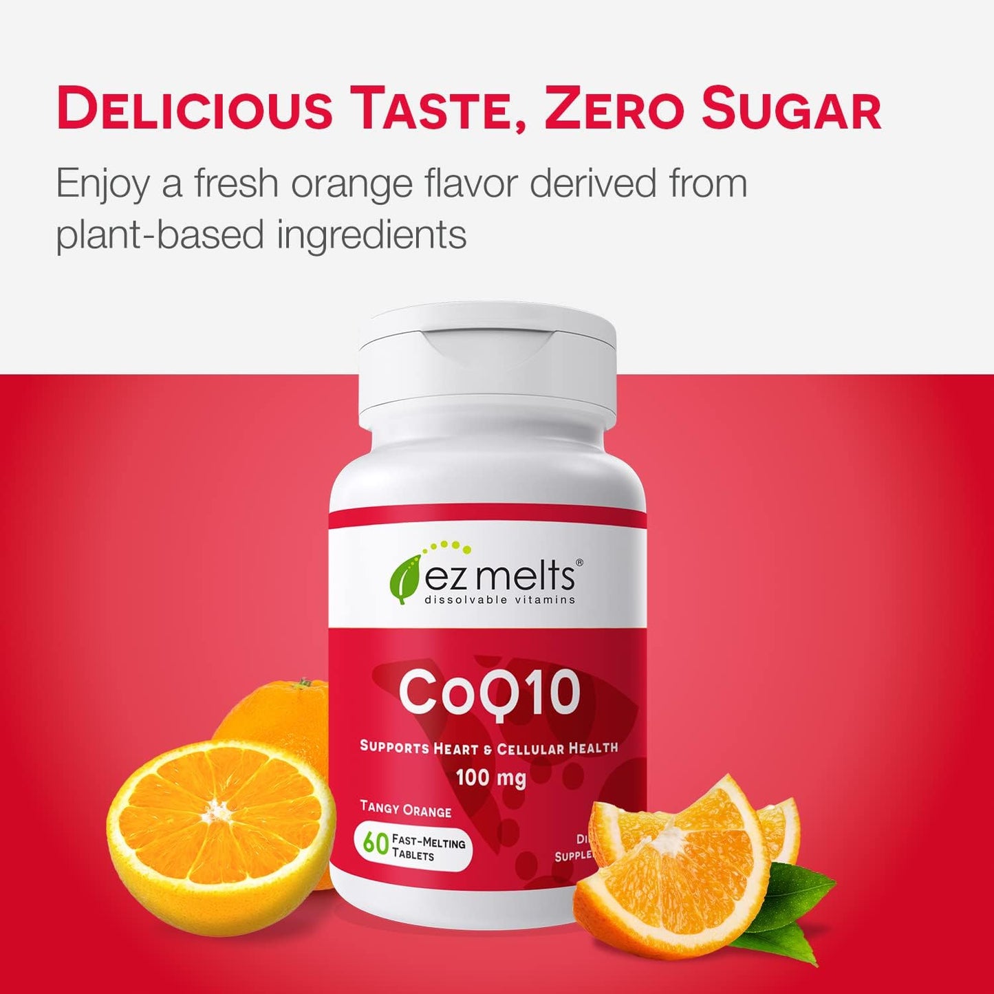Sugar-Free CoQ10 Supplement 100mg - EZ Melts Dissolvable Tablets for 2 Months