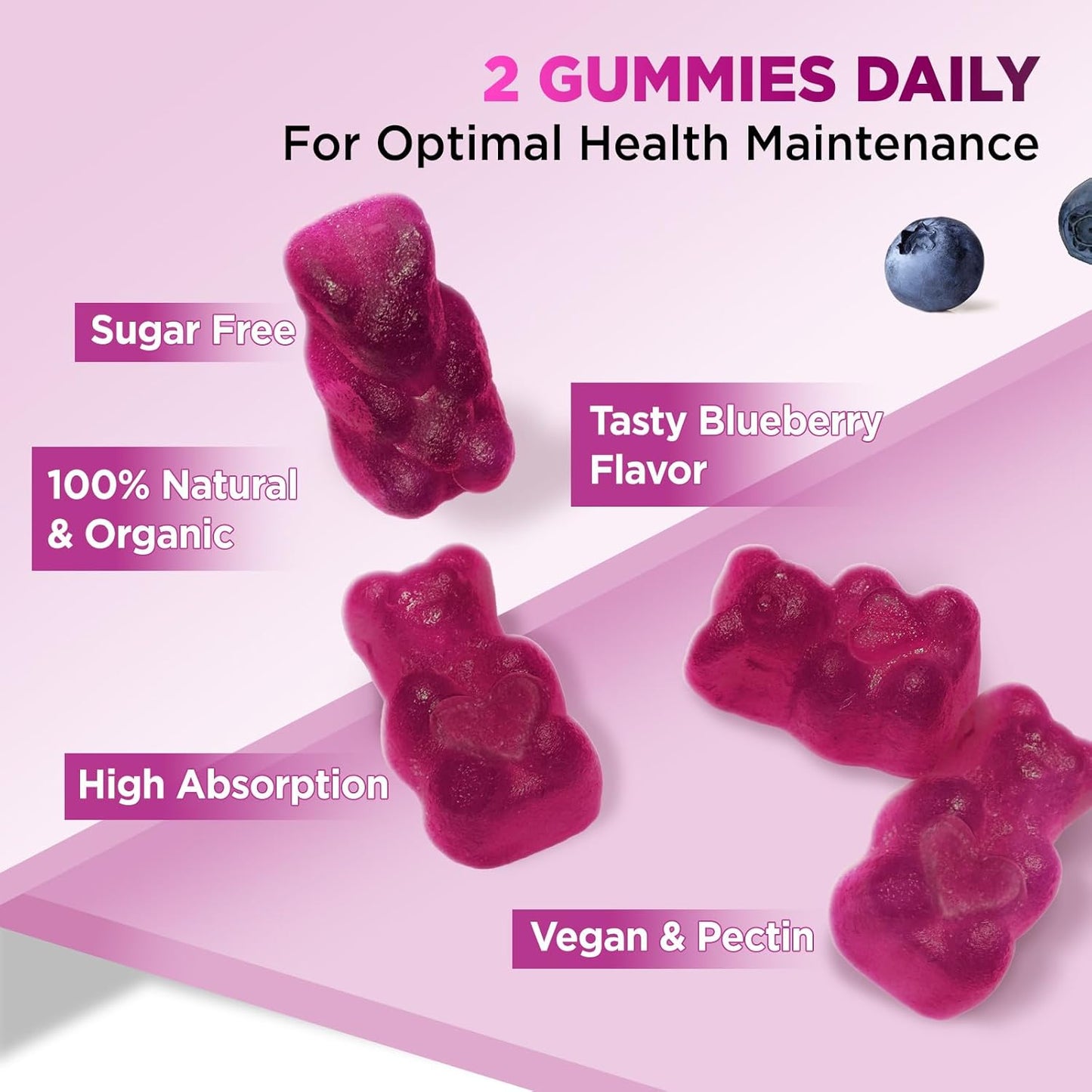 Sugar-Free Cortisol Gummies with Magnesium & Ashwagandha - Women's Relaxation & Focus Supplement - 120 Vegan Gummies