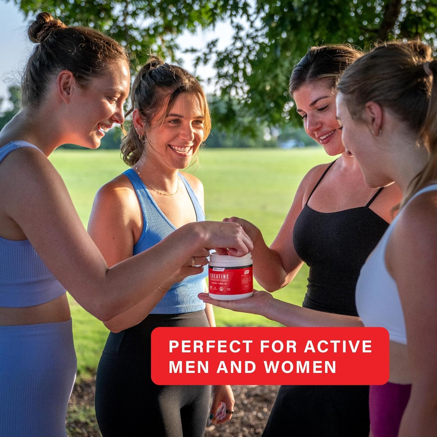 Sugar-Free Creatine Gummies with Black Currant Extract for Pre-Workout & Recovery - Tropical Flavor, 90ct