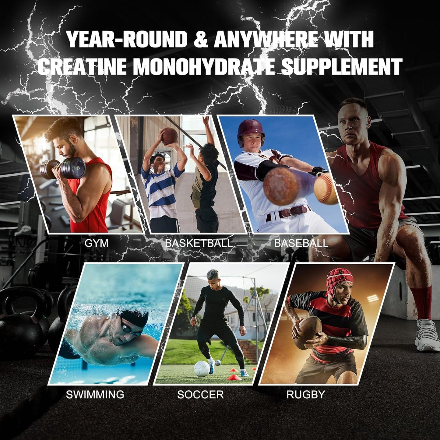 Sugar-Free Creatine Monohydrate Gummy with Magnesium, Zinc, and Ashwagandha for Muscle Building and Pre-Workout Energy Boost