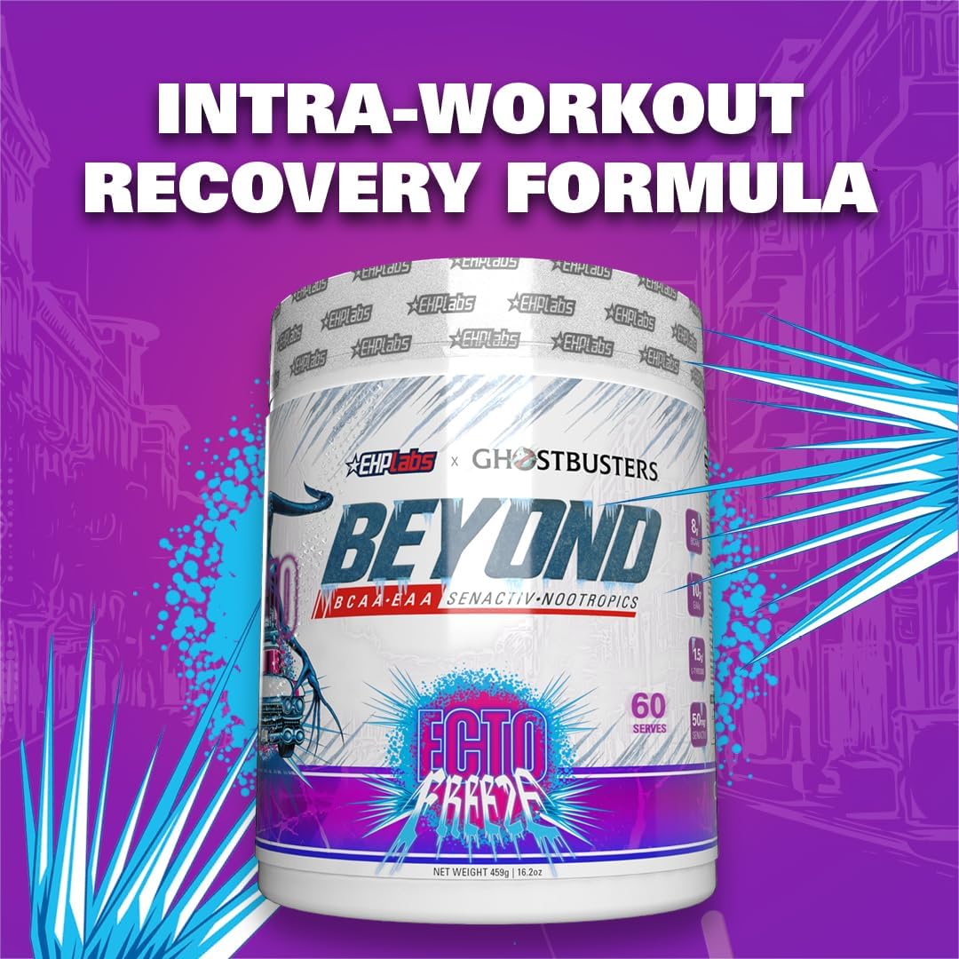 Sugar-Free EHP Labs x Ghostbusters Beyond BCAA Powder for Muscle Recovery - Post-Workout Amino Acids Supplement with EAA - 60 Servings (Ecto Freeze)