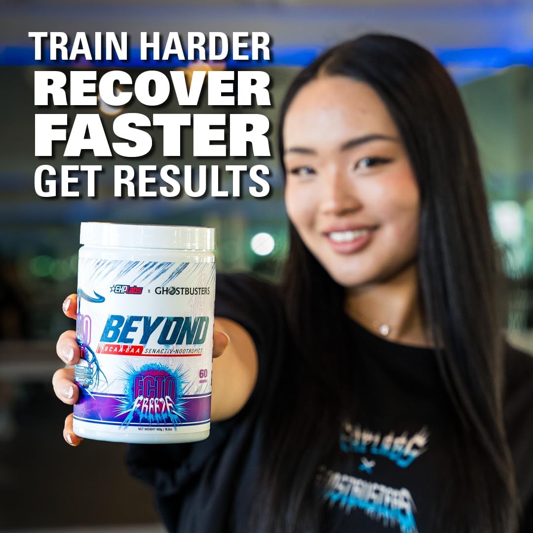 Sugar-Free EHP Labs x Ghostbusters Beyond BCAA Powder for Muscle Recovery - Post-Workout Amino Acids Supplement with EAA - 60 Servings (Ecto Freeze)