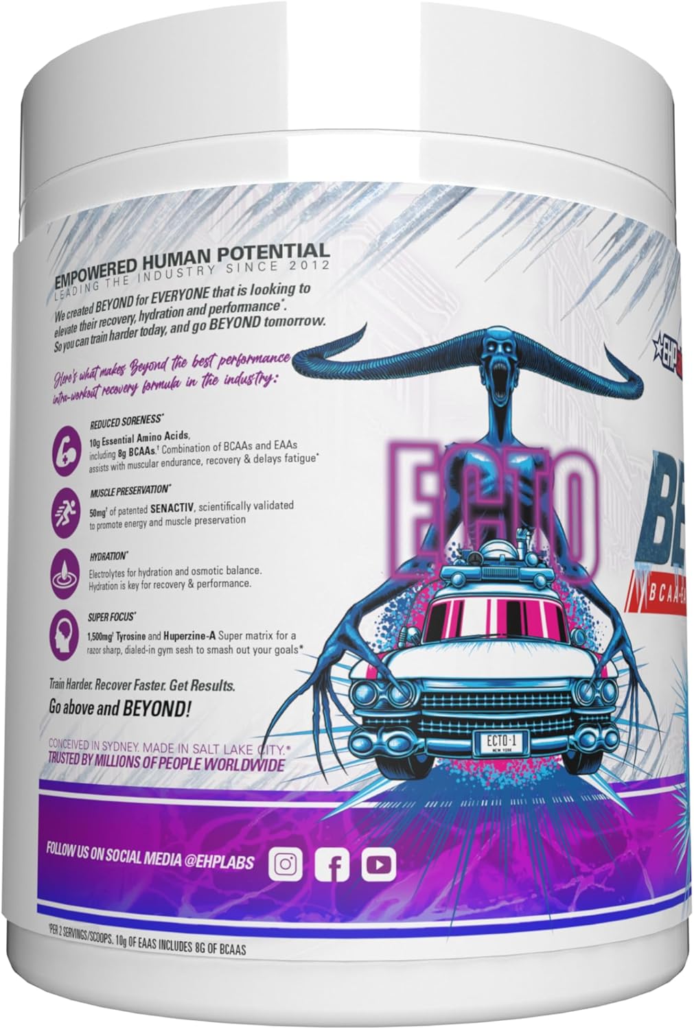Sugar-Free EHP Labs x Ghostbusters Beyond BCAA Powder for Muscle Recovery - Post-Workout Amino Acids Supplement with EAA - 60 Servings (Ecto Freeze)