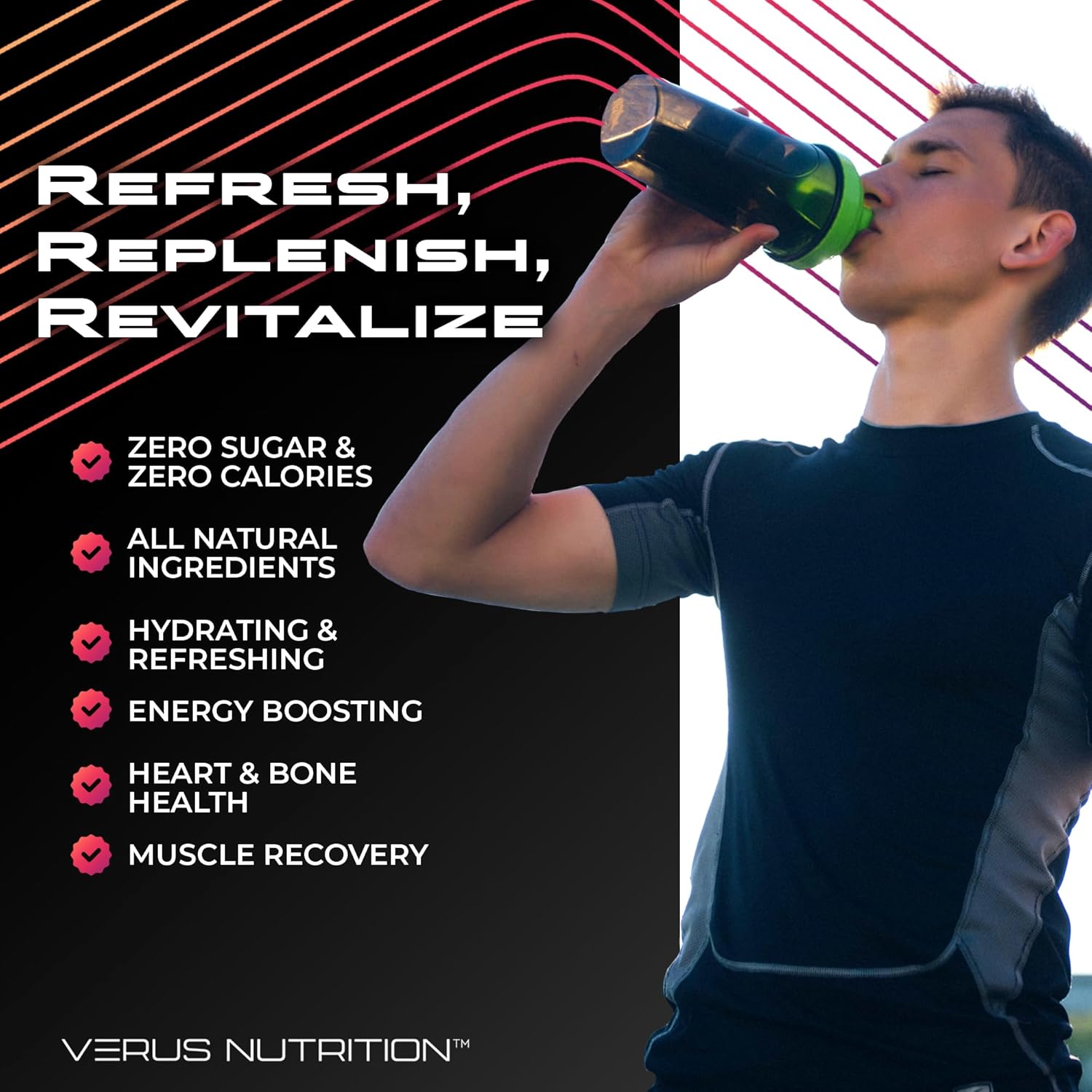 Sugar-Free Electrolytes Powder for Fasting, Keto & Vegan | Natural Ingredients for Energy Boost | Zero Calorie Hydration Mix, 60 Servings