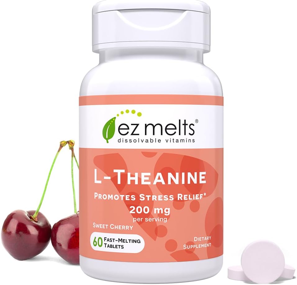 Sugar-Free EZ Melts L-Theanine 200 mg - 1 Month Supply - Dissolvable Tablets