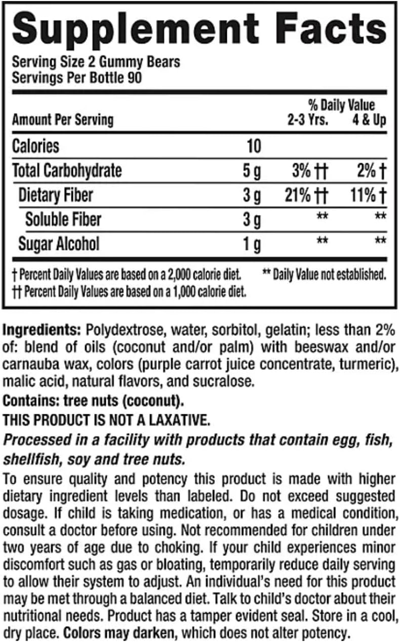 Sugar-Free Fiber Gummies for Kids - 180 Count by Lil Critters