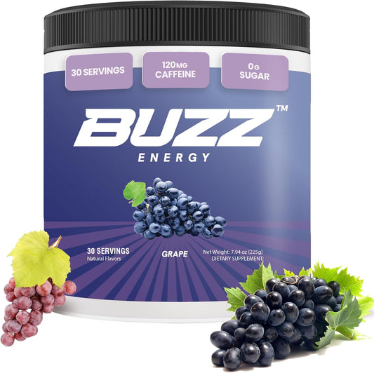 Sugar-Free Grape Energy Powder Drink Mix with Antioxidants for Morning Boost and Sports Nutrition