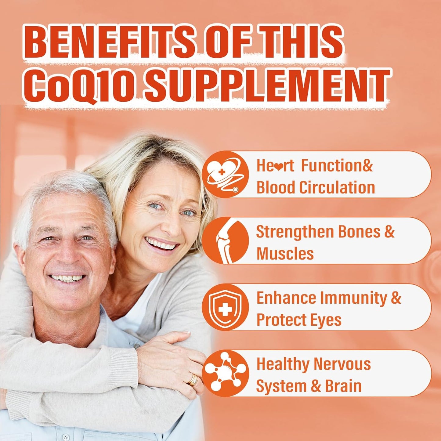 Sugar Free Immune Support Gummies with Vitamin C, D3, Zinc, and CoQ10 - 200mg