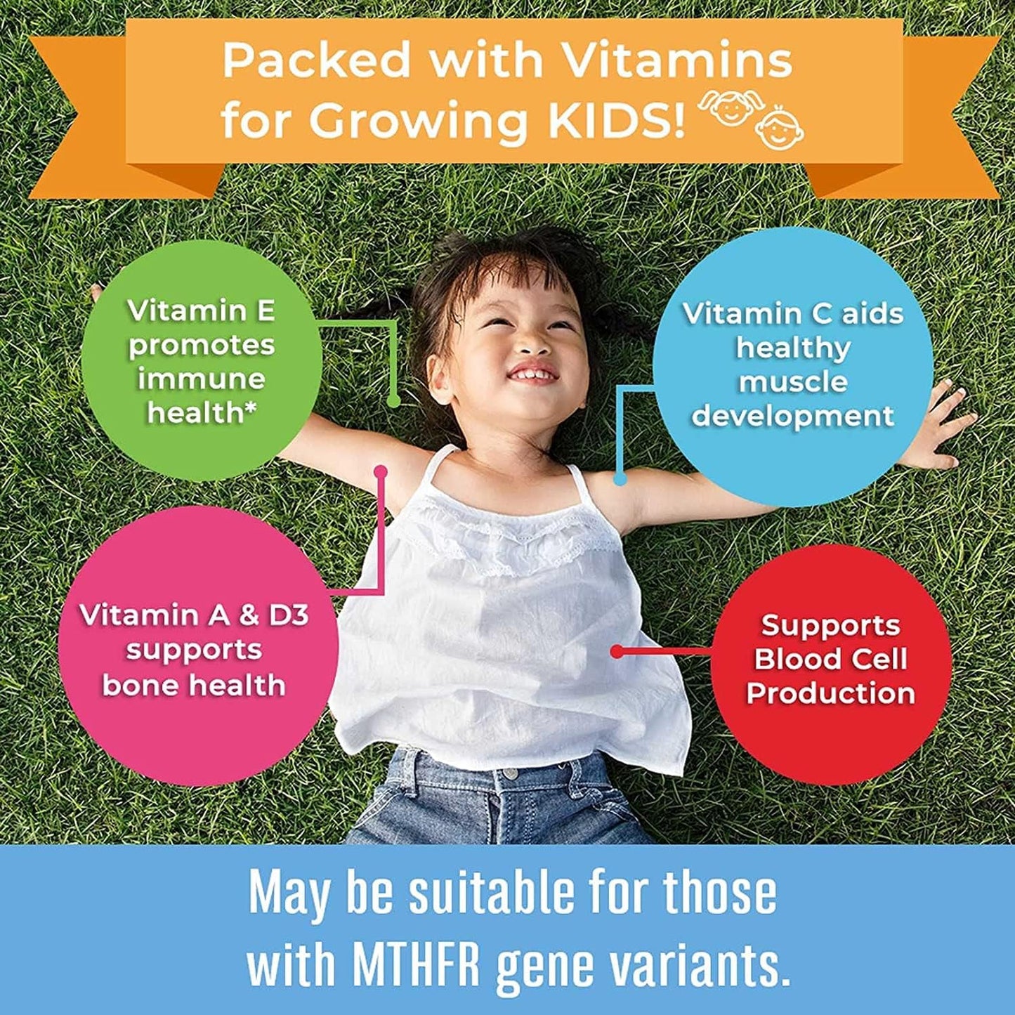 Sugar-Free Kids Multivitamin Gummies | 2-Month Supply | Ages 2+ | Essential Vitamins C, D3, Zinc | 60 Count x 2