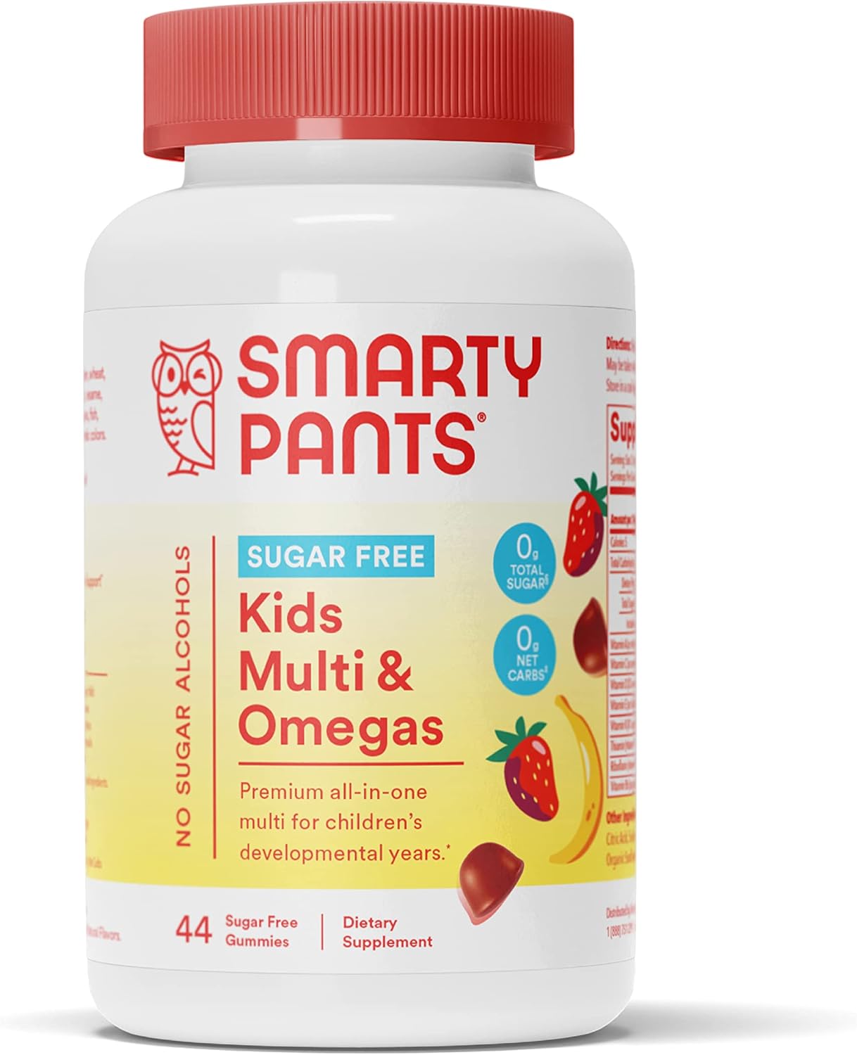 Sugar-Free Kids Multivitamin Gummies with Omega 3 & Chillax Magnesium - Calm Chews for Kids 4+ - Sherbet Flavor - 50 Count