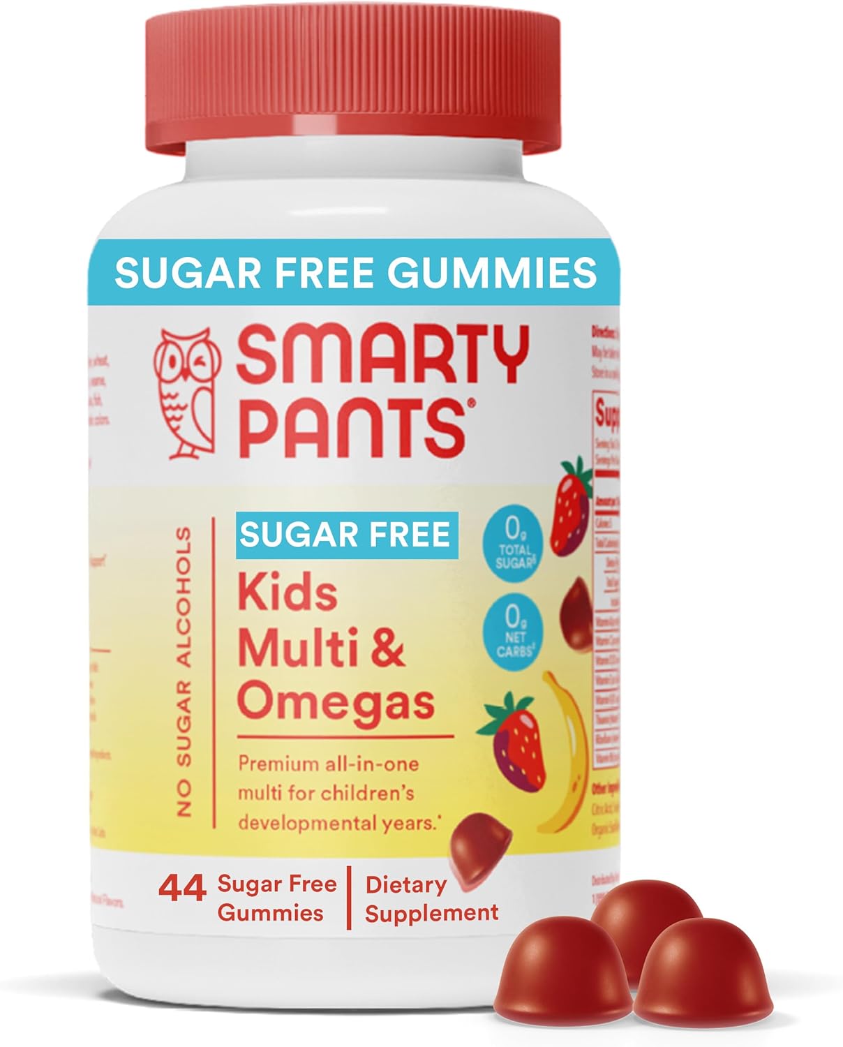 Sugar-Free Kids & Women's Multivitamin Gummies with Omega-3, Vitamin D3, B12, B6, EPA/DHA, Methylfolate & CoQ10
