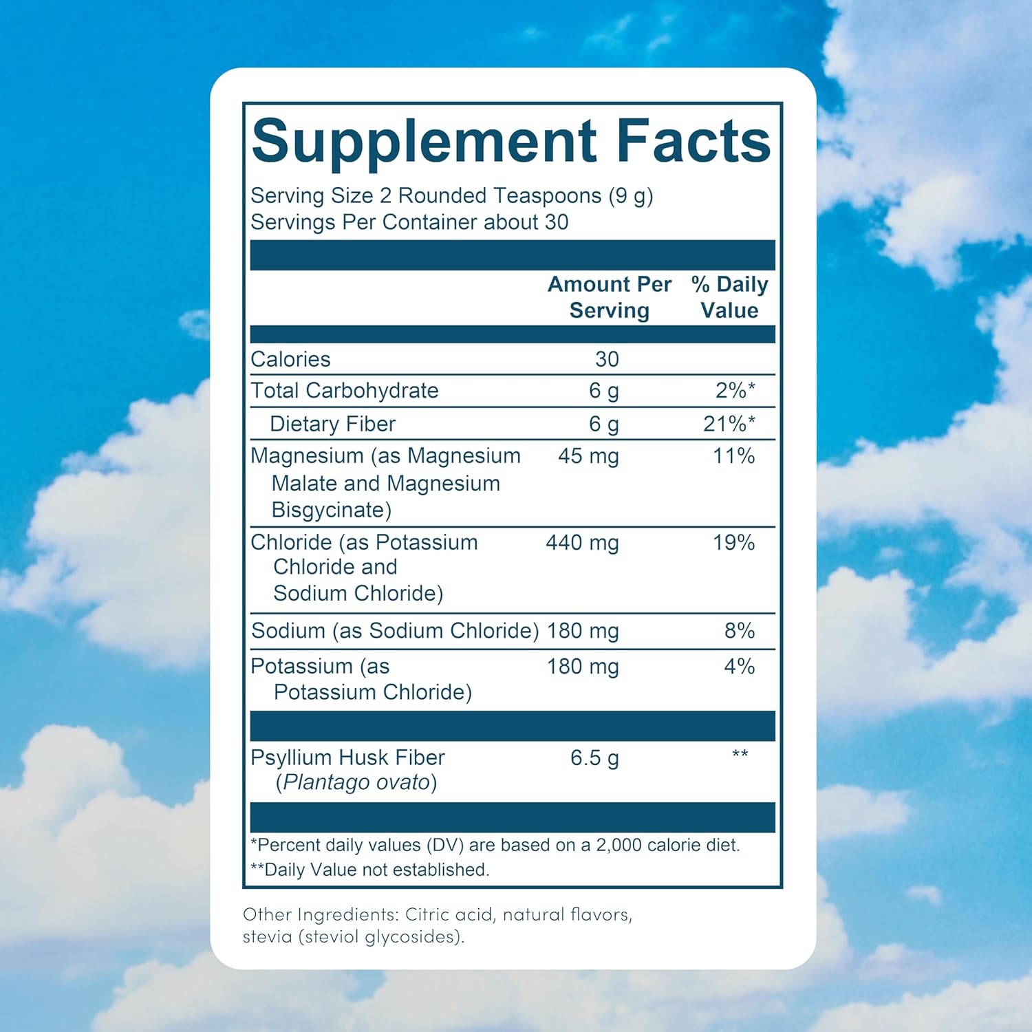 Sugar Free Lemonade Flavored Psyllium Husk Powder - Non-GMO Prebiotic Fiber Supplement for Digestive Health & Bloating Relief, Gluten Free - 30 Servings