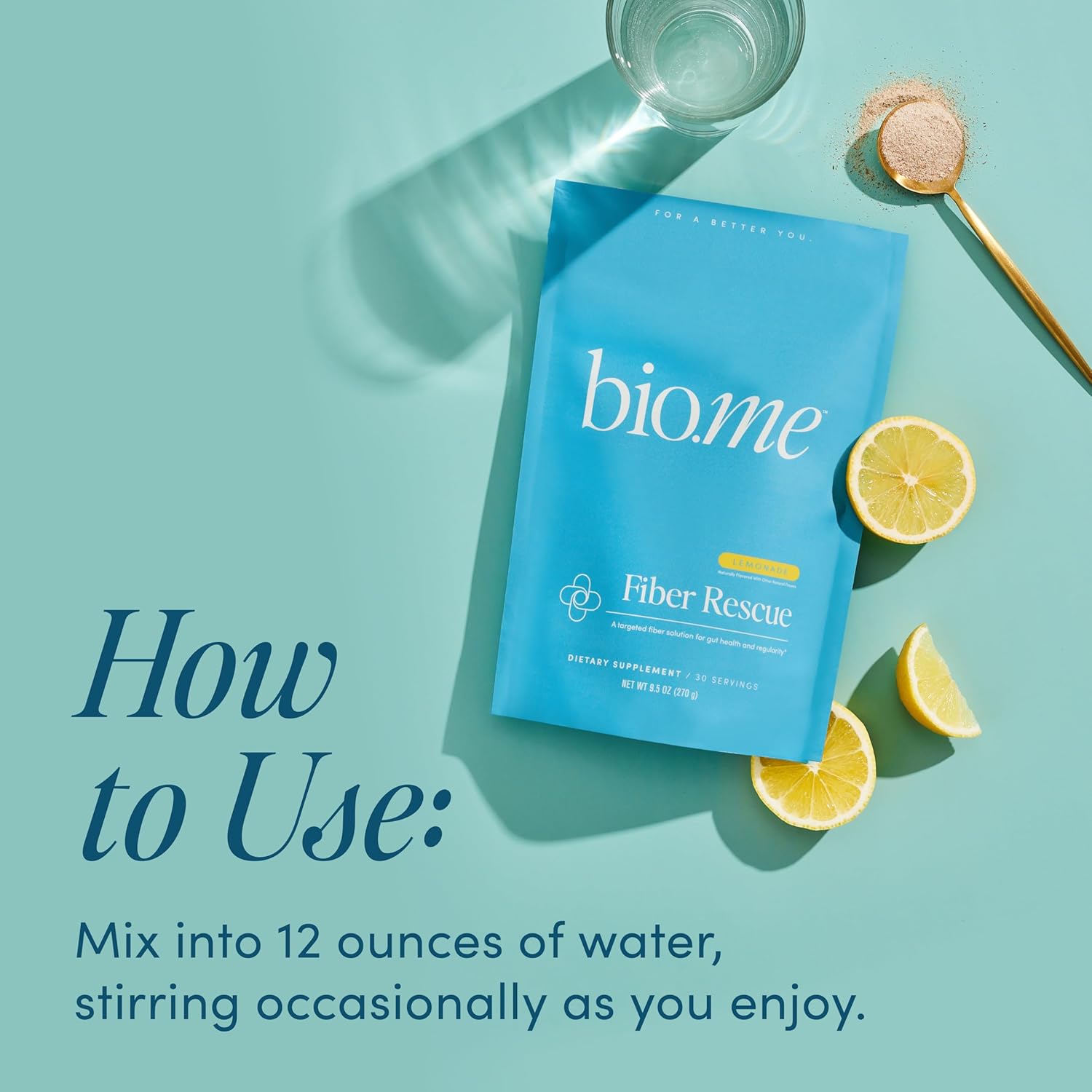 Sugar Free Lemonade Flavored Psyllium Husk Powder - Non-GMO Prebiotic Fiber Supplement for Digestive Health & Bloating Relief, Gluten Free - 30 Servings