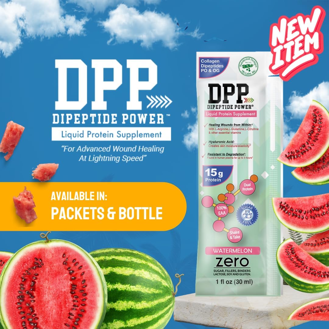 Sugar-Free Liquid Collagen & Whey Protein Supplement for Healthy Skin & Hair (Watermelon, 32 Fl Oz)