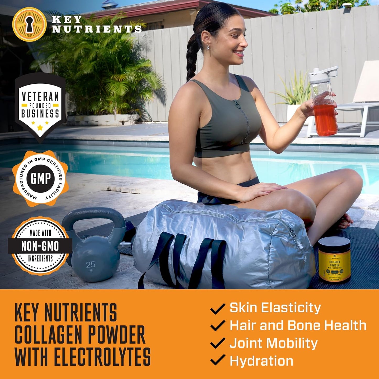Sugar-Free Multivitamin Electrolytes Powder with Collagen Peptides for Energy and Hydration - No Calories - Made in USA