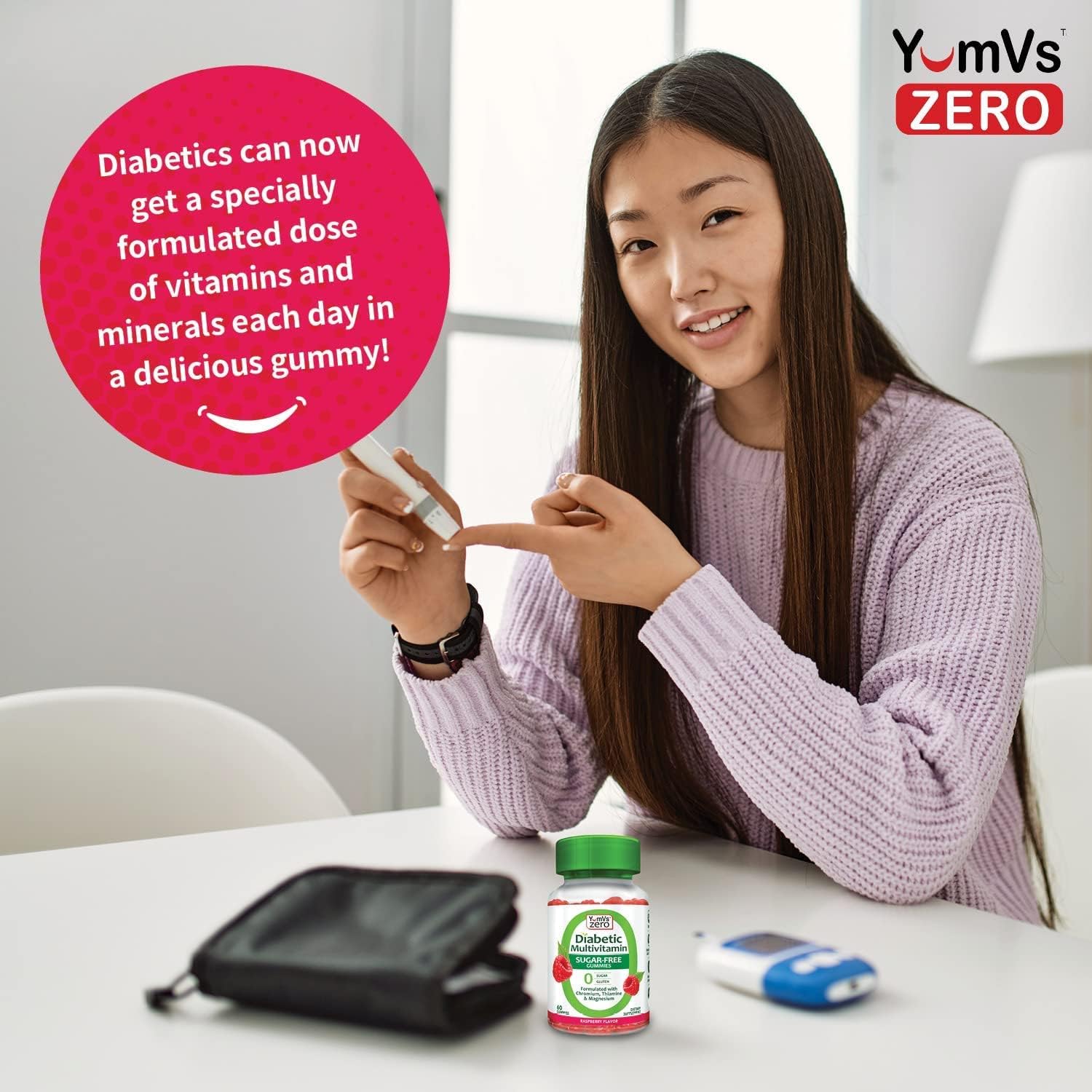 Sugar-Free Multivitamin Gummies for Women & Men - Raspberry Flavor Chewables with Chromium, Thiamine, & Magnesium - 120 Count