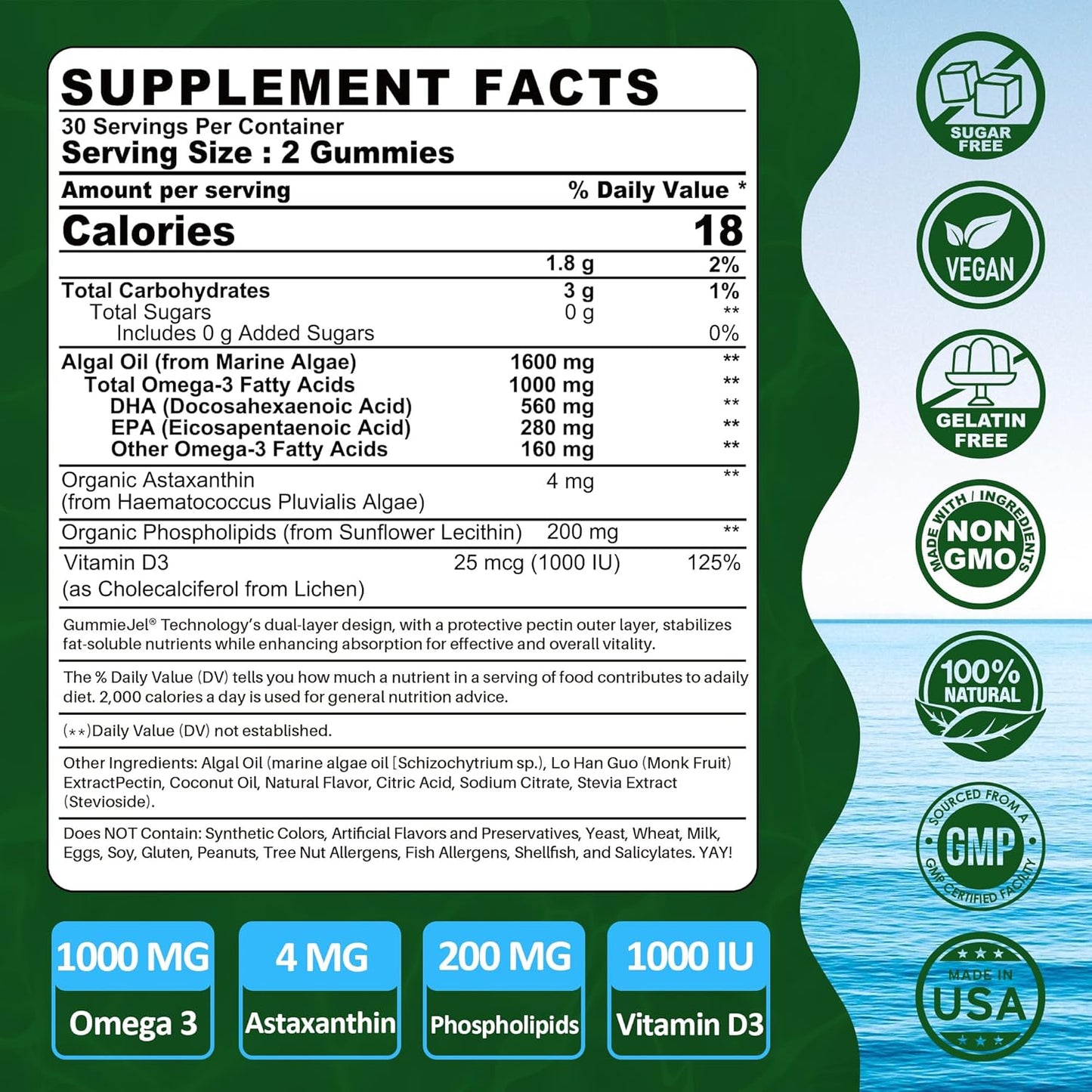 Sugar-Free Nextdia Vegan Omega 3 and Butyrate Gummies for Optimal Health