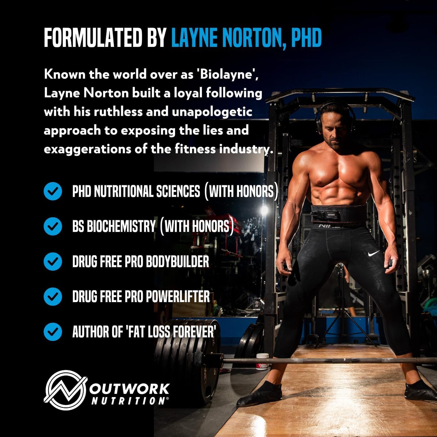 Sugar-Free Outwork Nutrition Pre-Workout Powder for Men and Women - No Creatine, Nootropics, Citrulline Malate, Beta Alanine - Science-Backed Formula (Blue Raspberry)