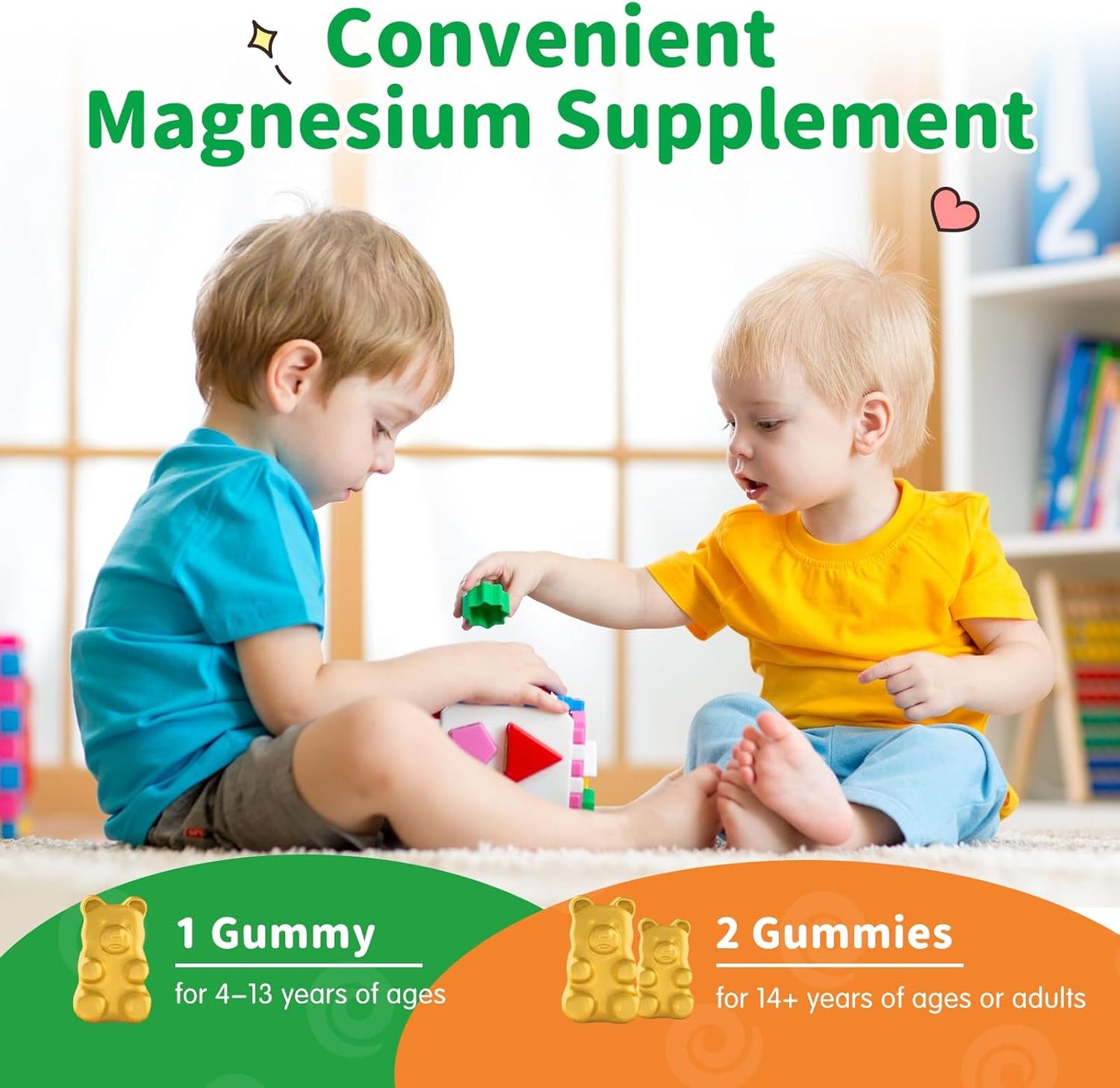 Sugar-Free Pineapple Magnesium Gummies with L-Theanine, Vitamin B6, D3 for Kids & Adults - Calm, Sleep, Relaxation, Brain & Bone Support - 60ct
