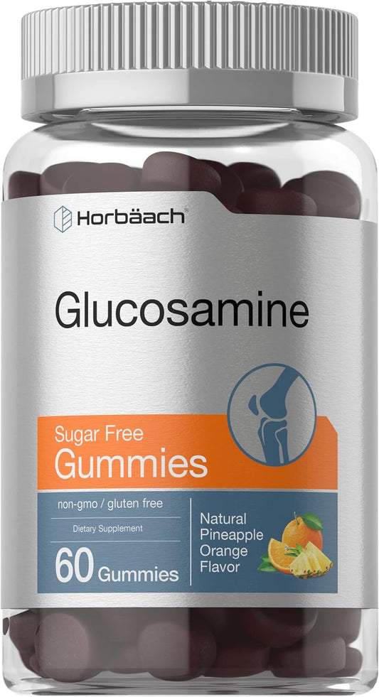 Sugar-Free Pineapple Orange Flavored Glucosamine Gummies - 60 Count, Non-GMO & Gluten-Free Supplement by Horbäach