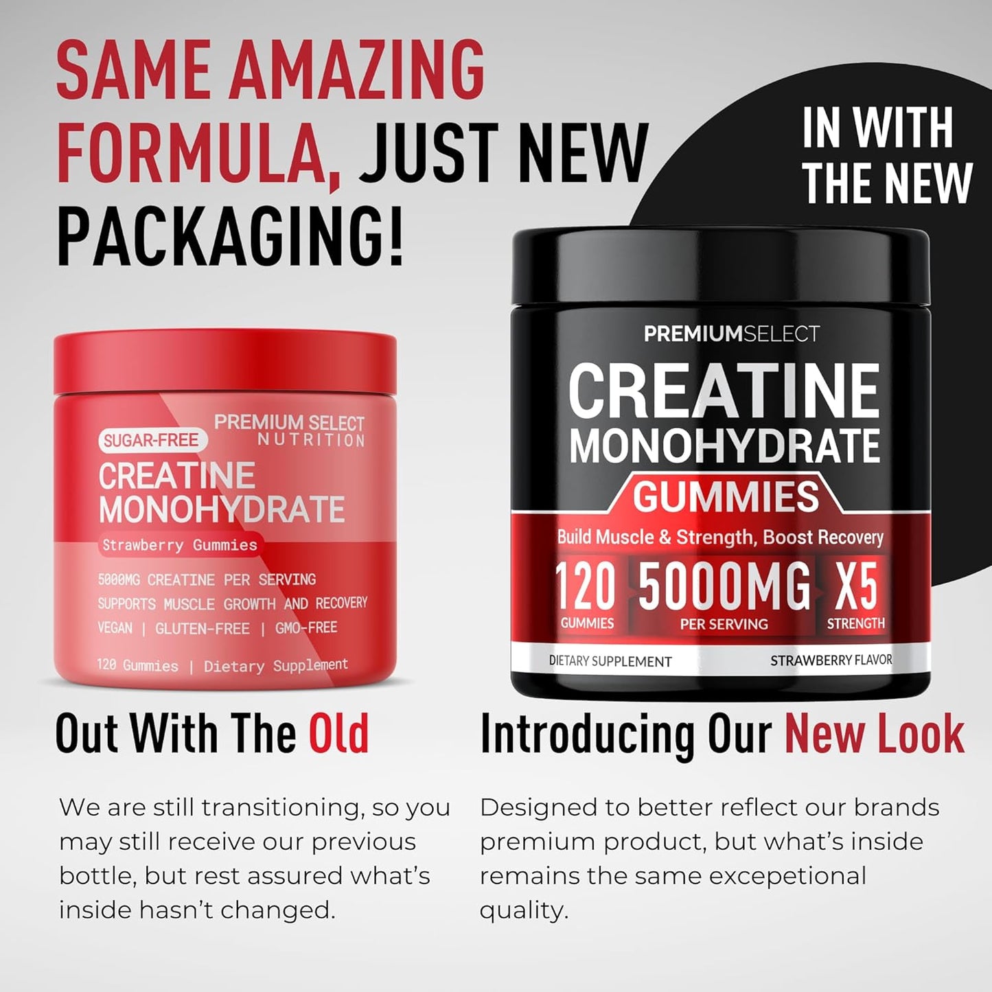 Sugar-Free Premium Creatine Gummies - 120 Chewable Monohydrate Gummies for Muscle Strength, Energy Boost, and Recovery - Men & Women's Muscle Builder and Pre-Workout Supplement