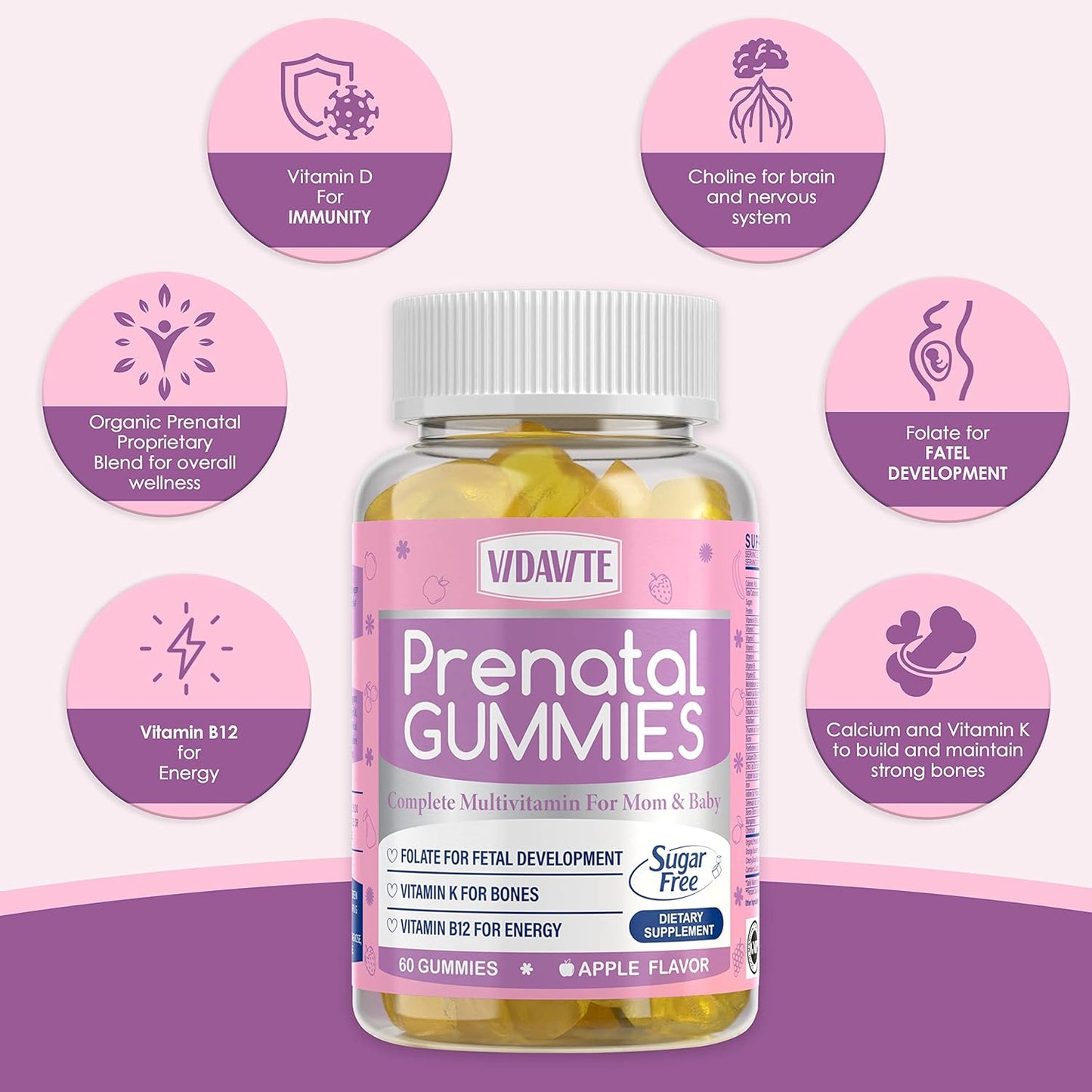 Sugar-Free Prenatal and Fruit/Veggie Gummy Bundle by VIDAVITE