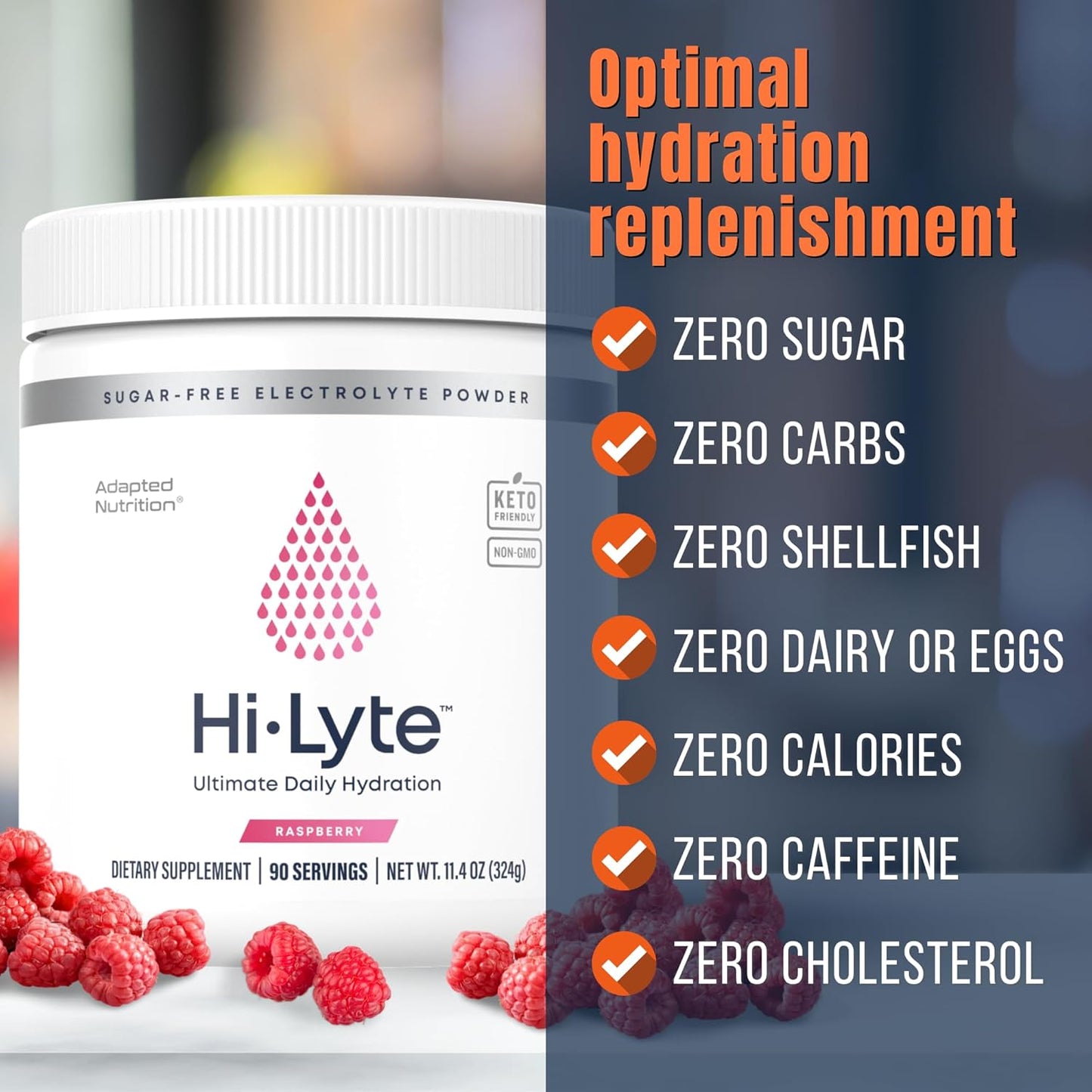 Sugar-Free Raspberry Electrolyte Powder Drink Mix - 90 Servings | Gluten-Free Keto Hydration Supplement | Zero Calories & Carbs | No Maltodextrin | Light Refreshing Flavor