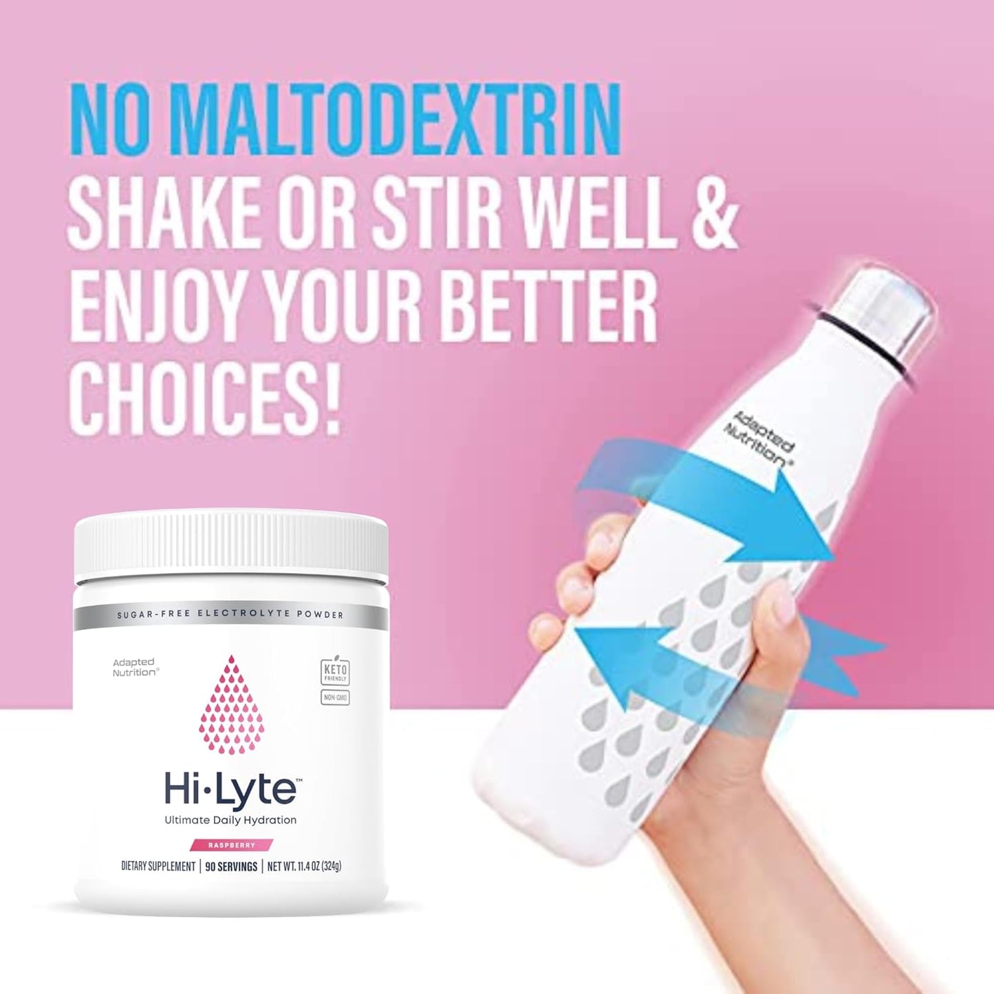 Sugar-Free Raspberry Electrolyte Powder Drink Mix - 90 Servings | Gluten-Free Keto Hydration Supplement | Zero Calories & Carbs | No Maltodextrin | Light Refreshing Flavor