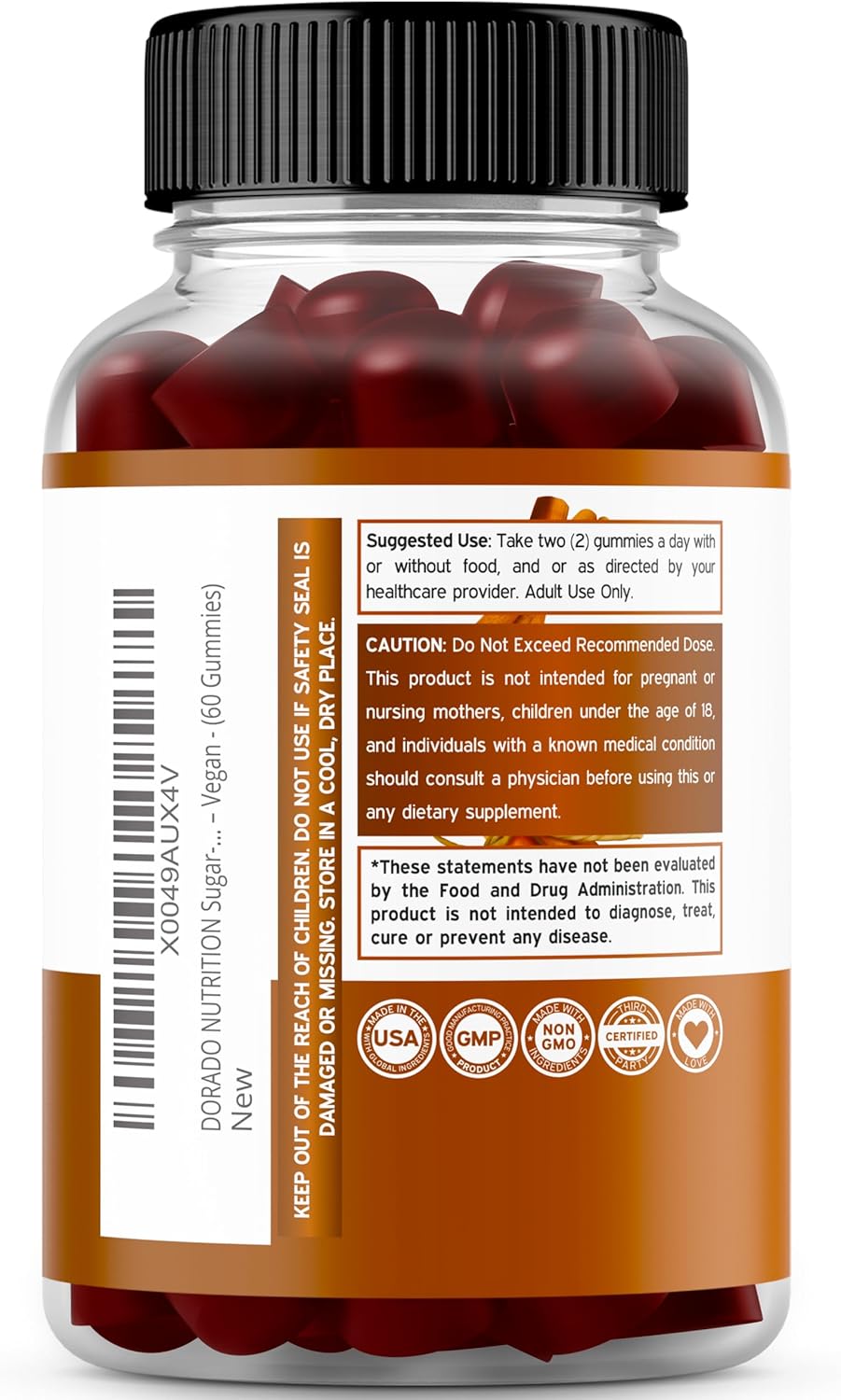 Sugar-Free Saffron Gummies & Ceylon Cinnamon Gummies Combo Pack - 120 Gummies, 5 in 1 Advanced Formula, 2,000mg