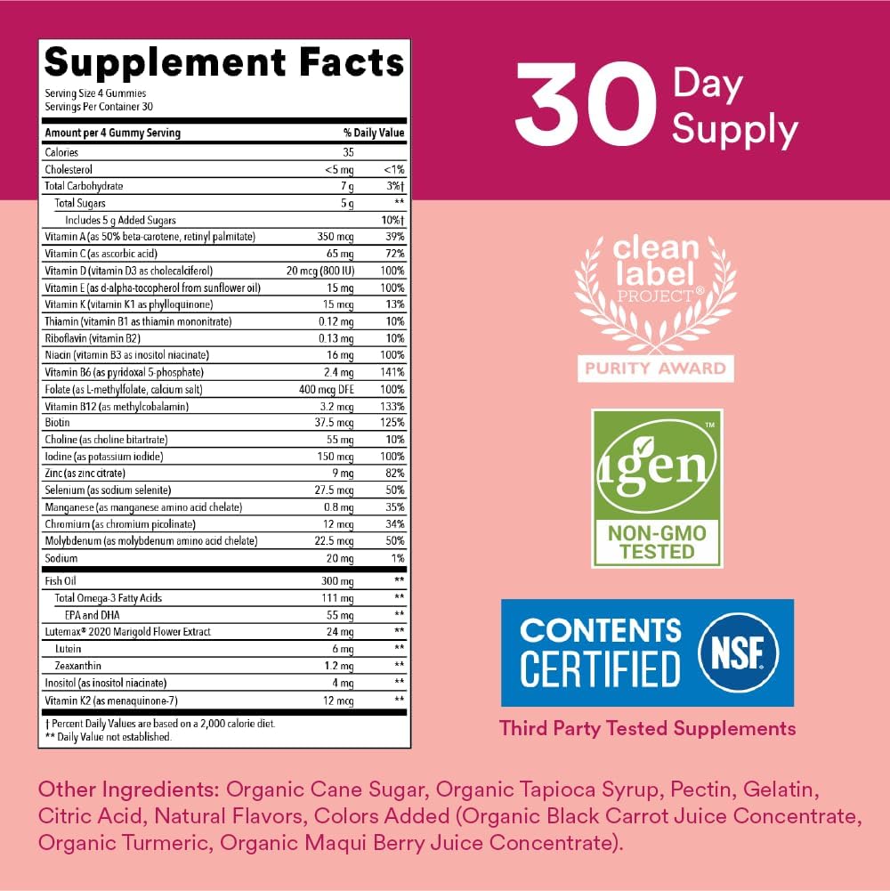 Sugar-Free SmartyPants Kids Multivitamin Gummies with Omega 3 (ALA) & Teen Girl Gummies with Omega 3 Fish Oil (EPA/DHA)