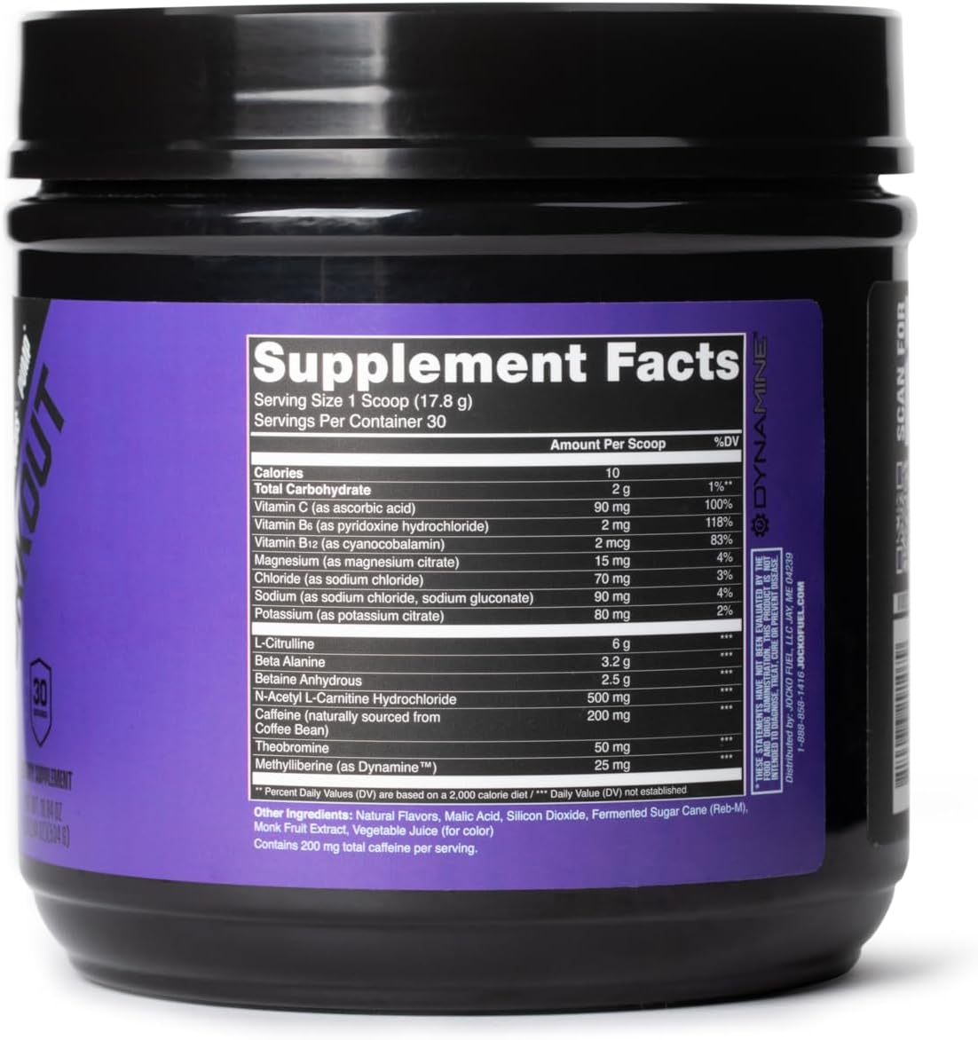 Sugar-Free Sour Grape Pre-Workout Powder - High-Stim Nootropic Blend for Energy, Muscle Pump & Recovery - 200mg Caffeine - Men & Women's Energy Drink
