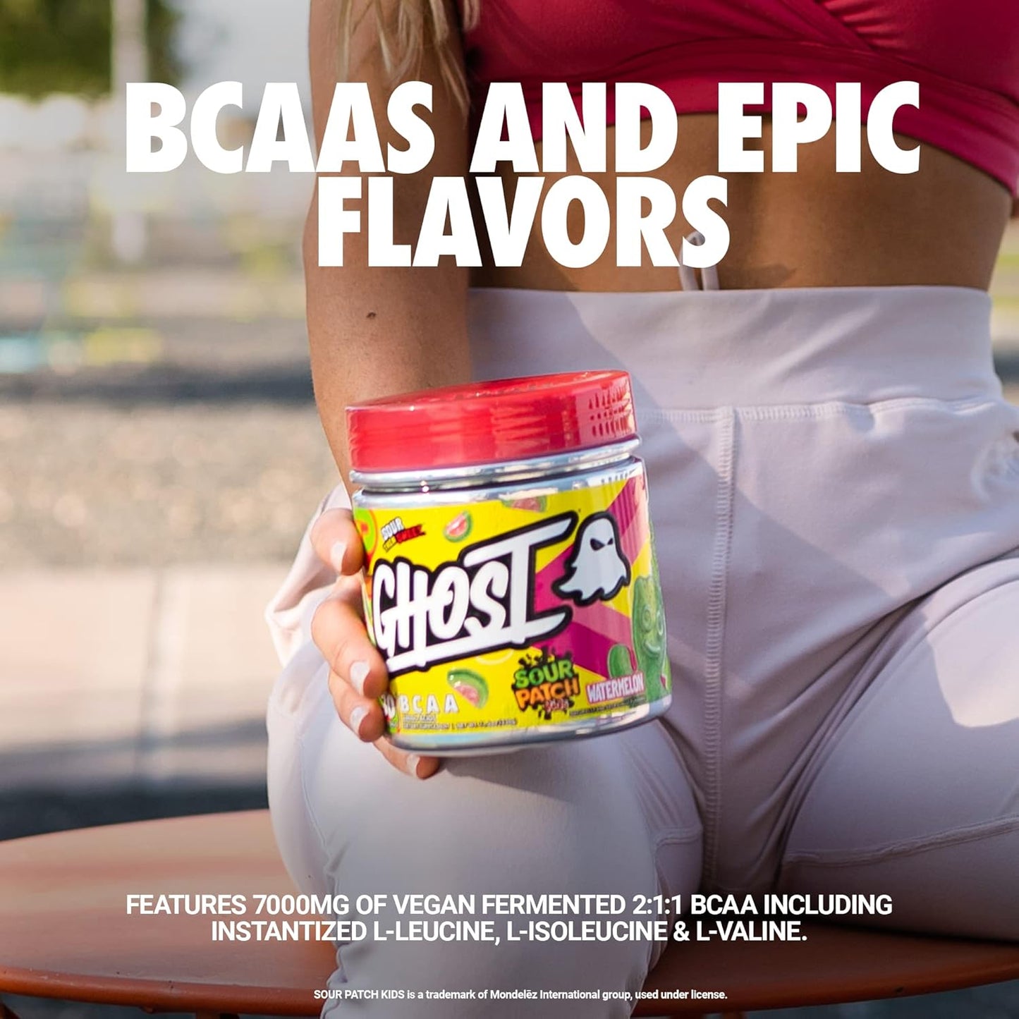 Sugar-Free Sour Patch Kids Watermelon BCAA Powder - 30 Servings, 7G BCAA, Intra & Post Workout Recovery Drink