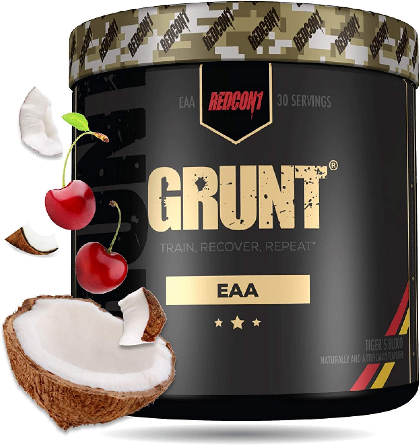 Sugar-Free Tiger's Blood REDCON1 Grunt EAAs Powder - Keto-Friendly Post-Workout Essential Amino Acids for Training & Recovery (30 Servings)
