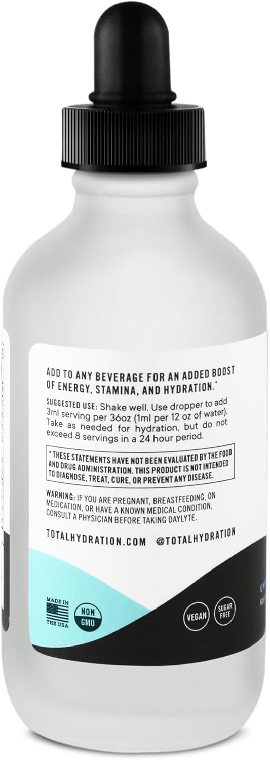 Sugar-Free Total Hydration Electrolyte Drops with Magnesium, Calcium & Zinc - Daily Supplement (39 Servings)