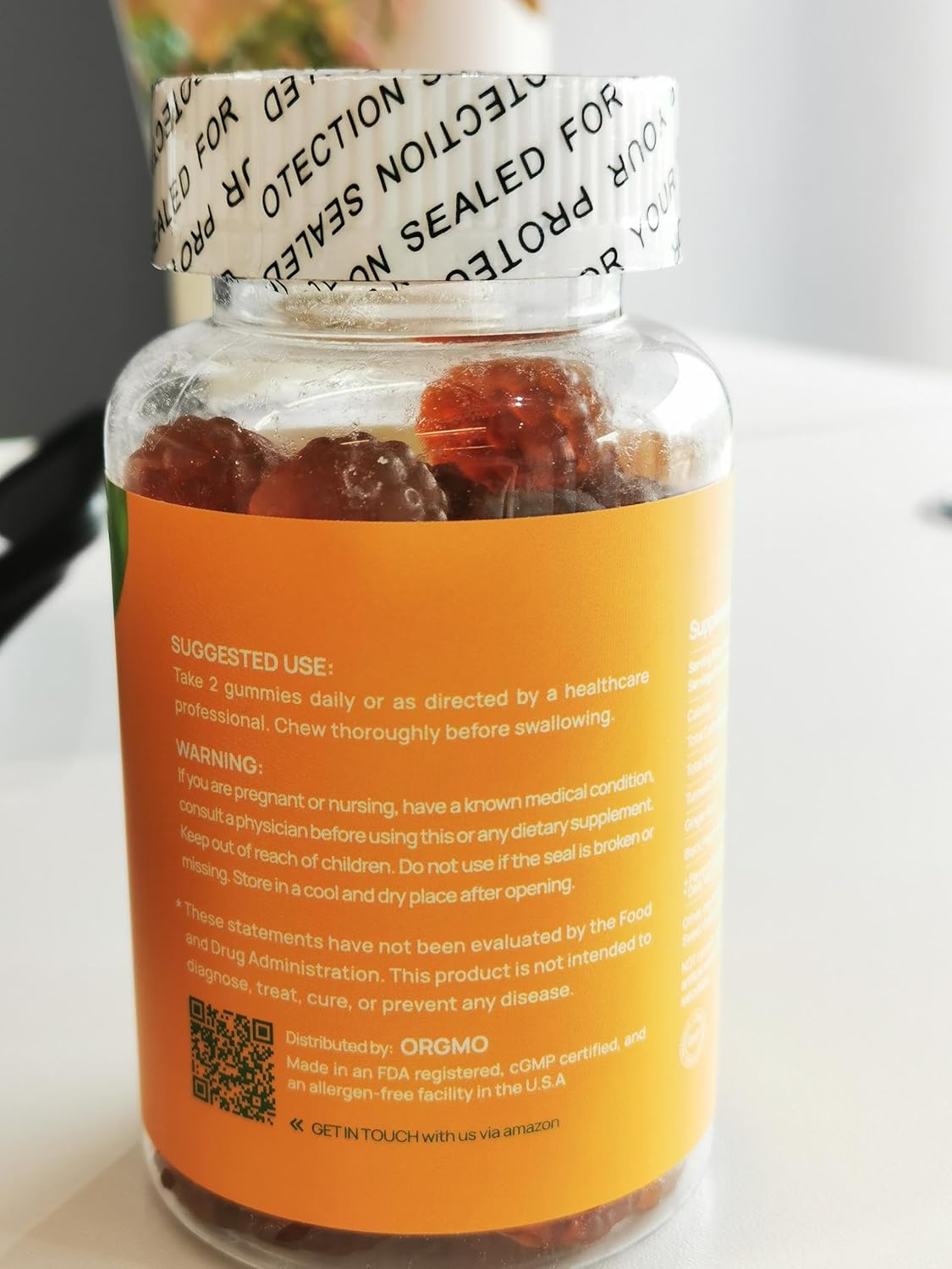 Sugar-Free Turmeric and Ginger Gummies with Black Pepper for Immune & Joint Support (2 Pack) - Vegan Gummy Supplement for Inflammation by ORGMO