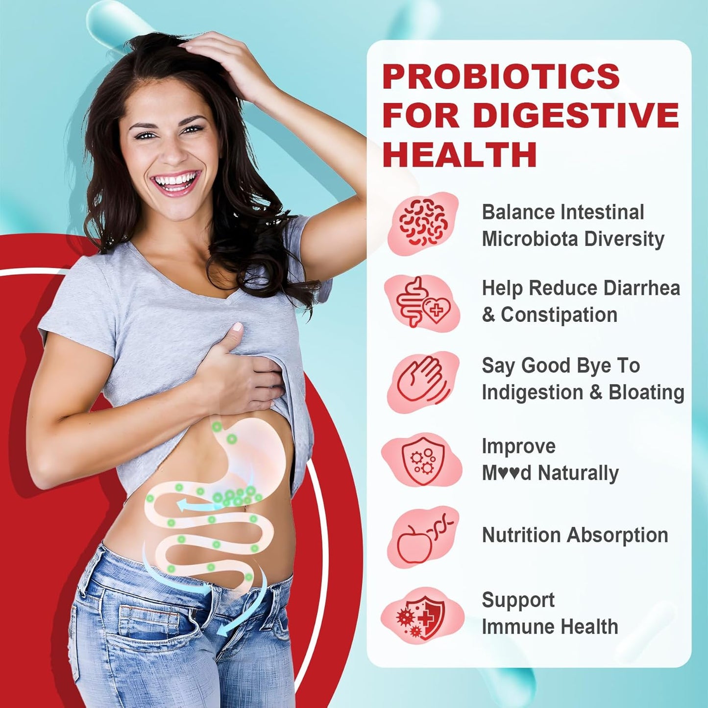 Sugar Free Turmeric Curcumin and Probiotics Gummies for Digestive Health and Joint Support